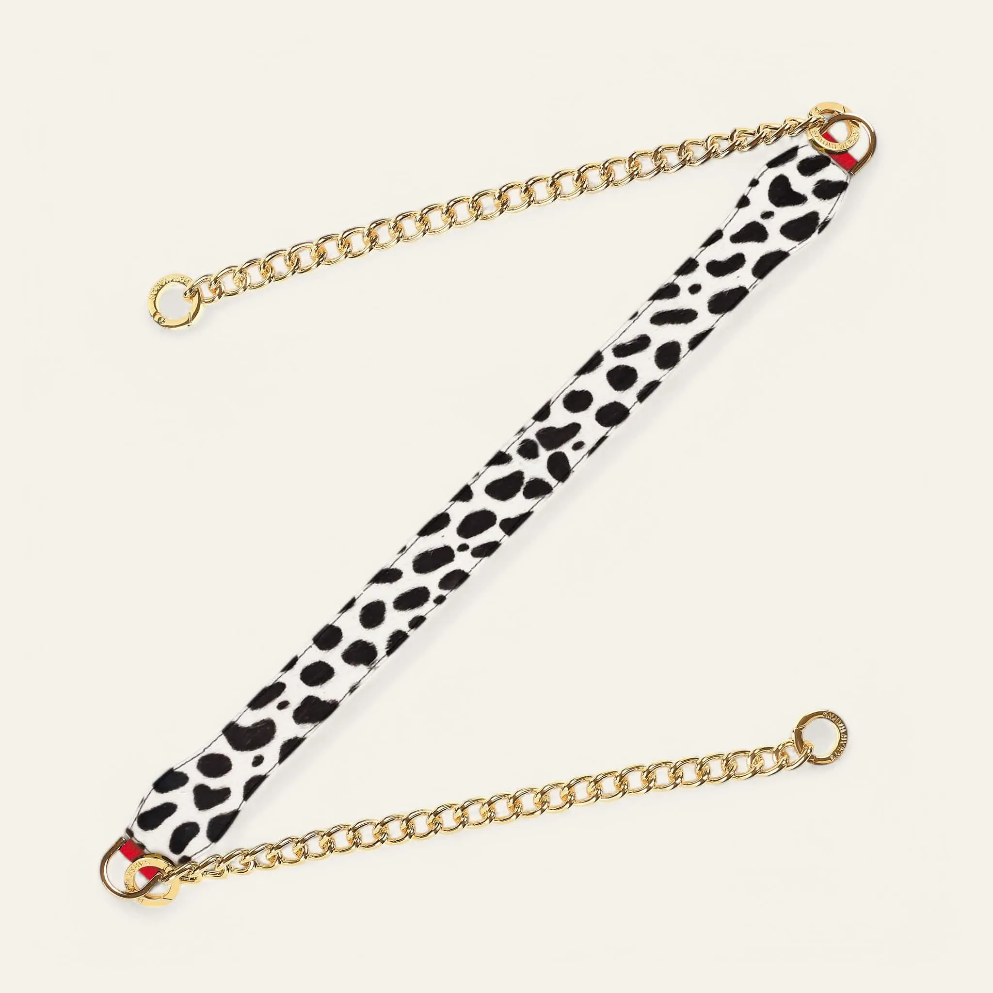 Gemini Strap | Dalmatian Pillarbox Red with Gold hardware