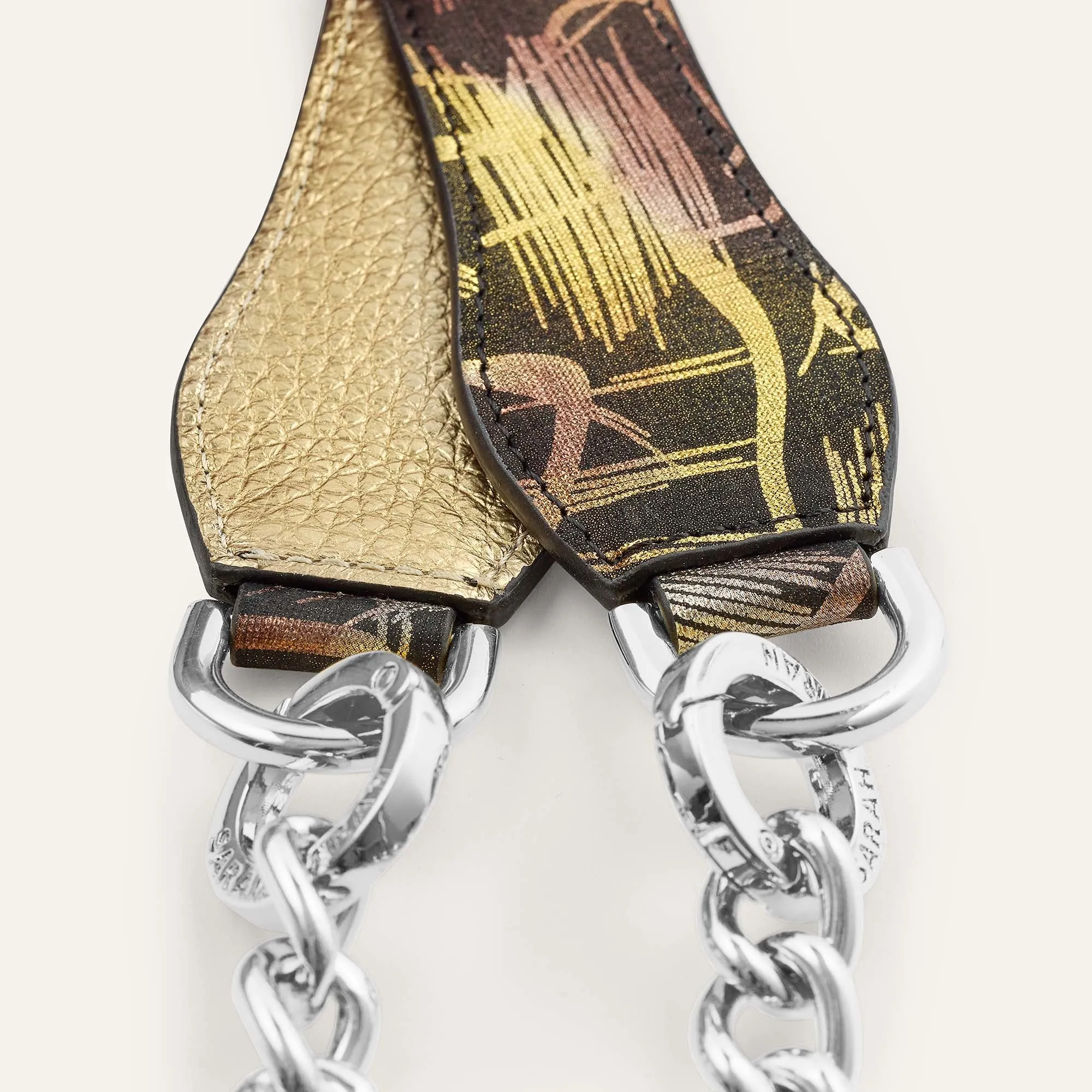 Gemini Strap | Japanese Gardens Shimmer Metallic Gold with Silver hardware