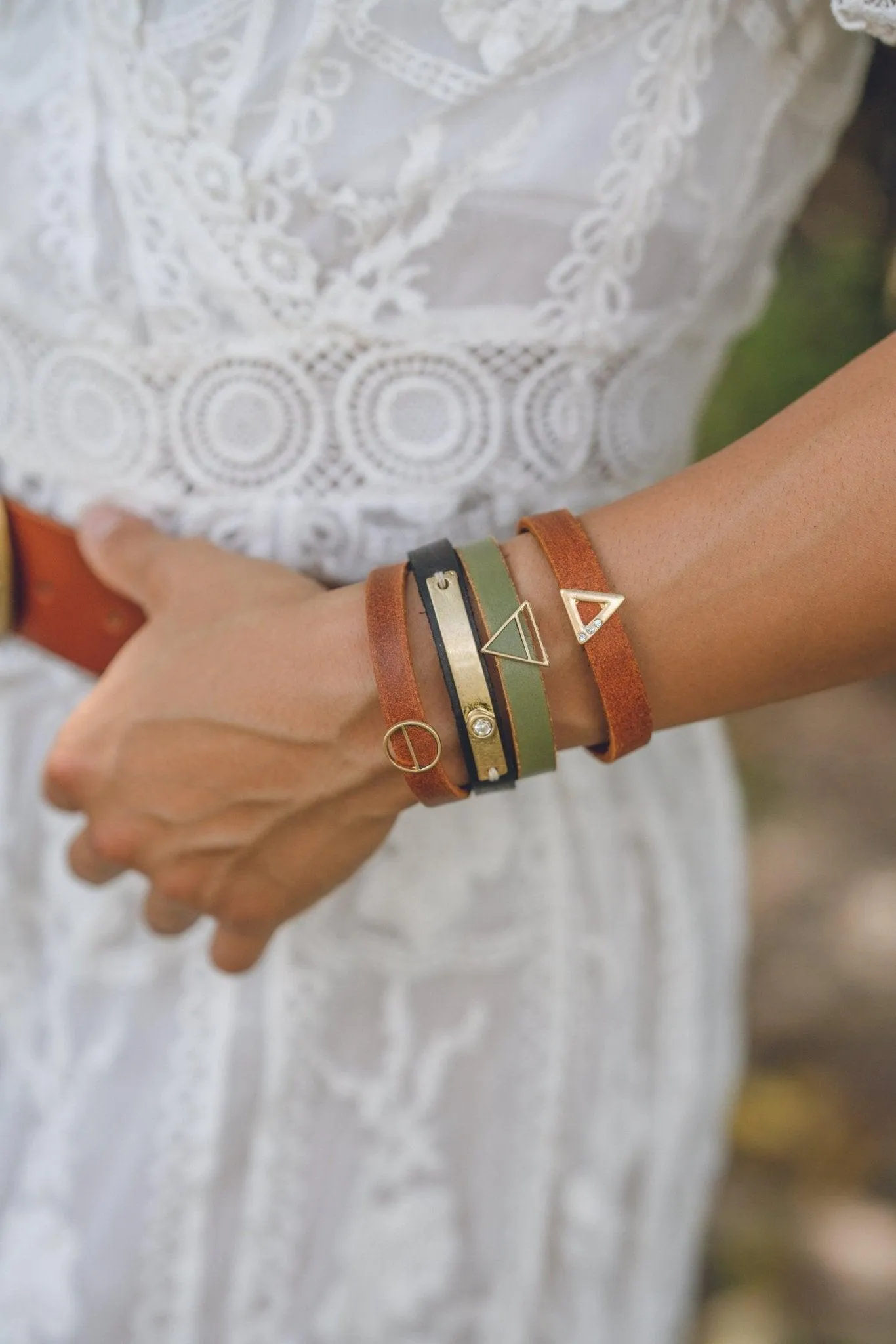 Golden Triangle Leather Strap
