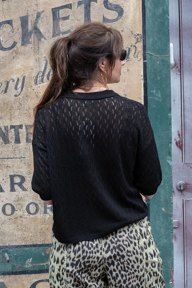 Grace & Mila Pao Fine Knit Black Cardigan