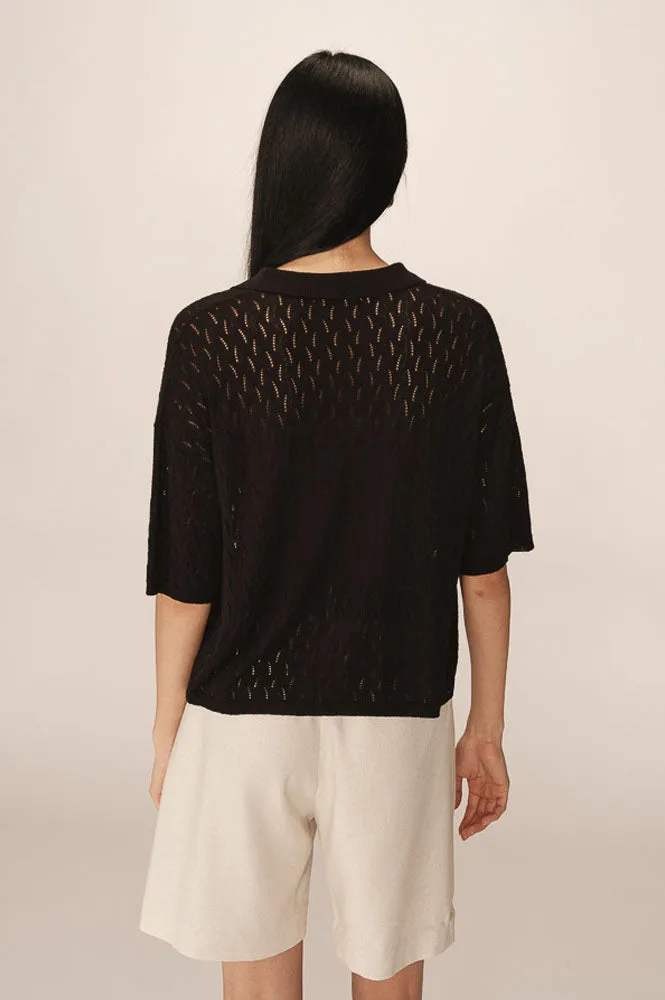 Grace & Mila Pao Fine Knit Black Cardigan