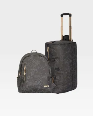 Graffiti Tombstone Roller Duffle Set in Black
