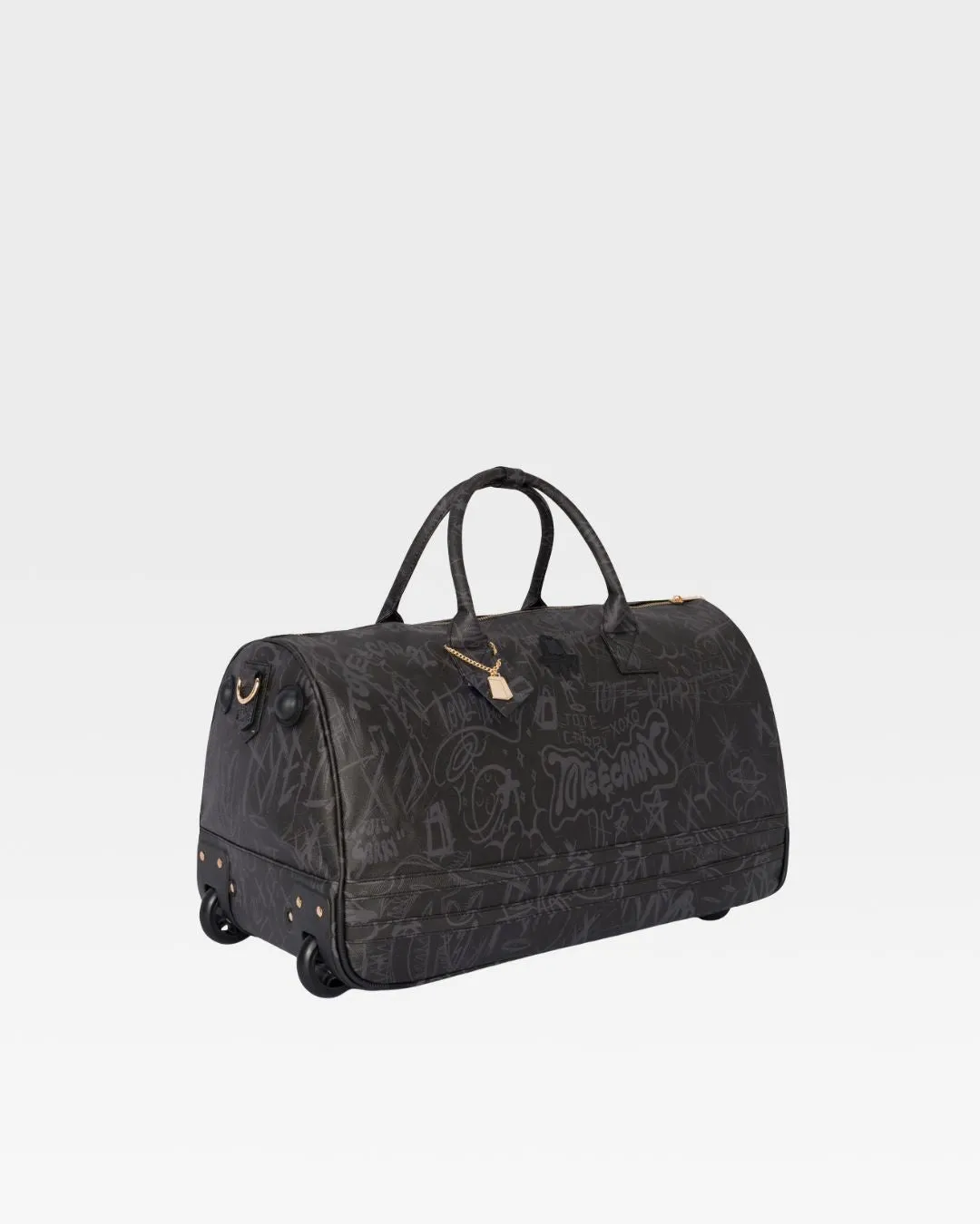 Graffiti Tombstone Roller Duffle Set in Black