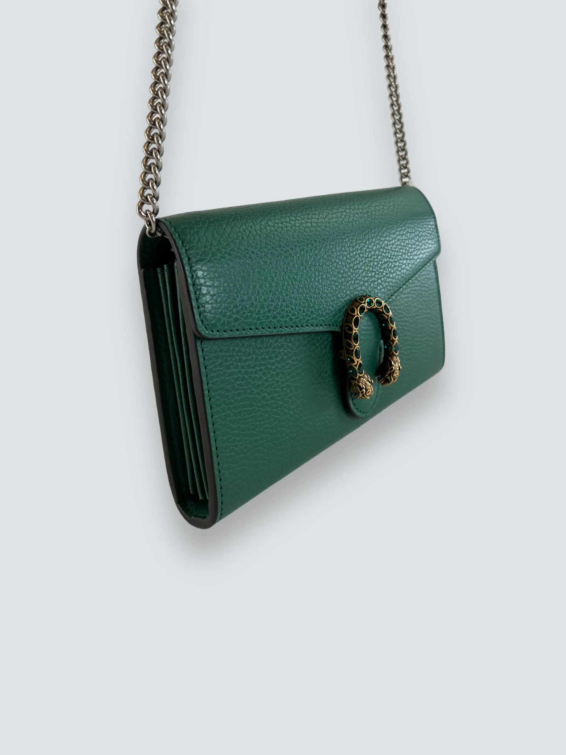 Gucci Emerald Green Leather Small Dionysus