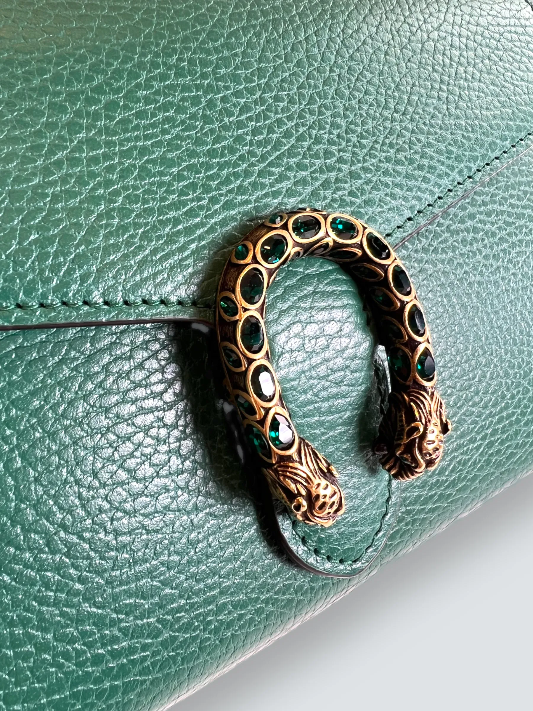 Gucci Emerald Green Leather Small Dionysus