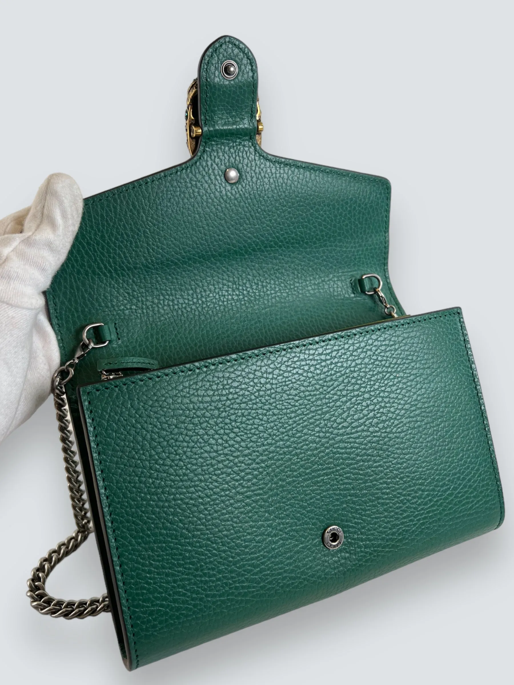 Gucci Emerald Green Leather Small Dionysus
