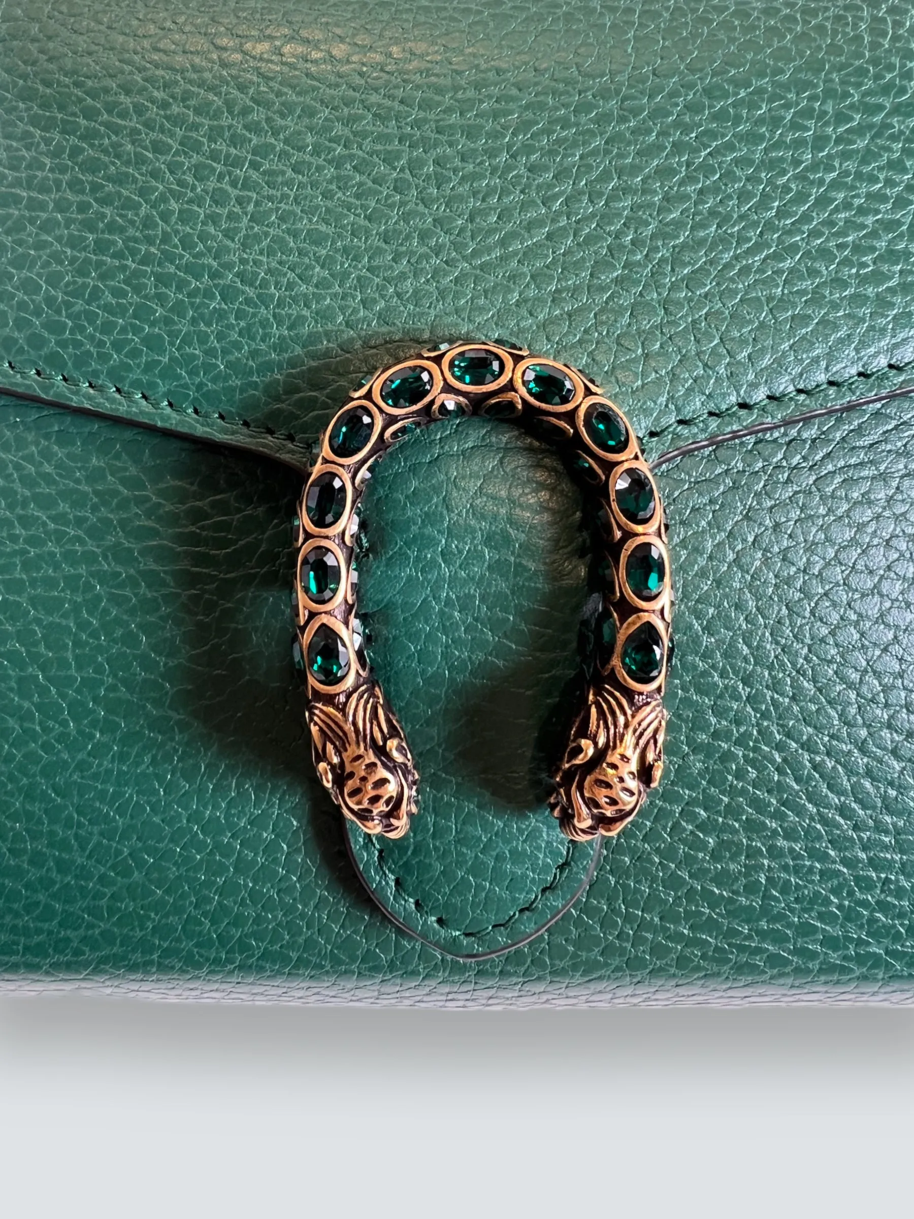Gucci Emerald Green Leather Small Dionysus