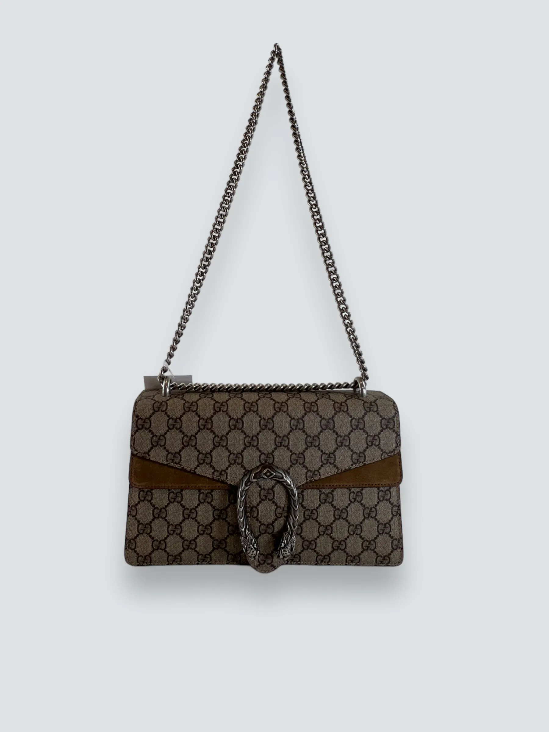 Gucci Monogram Canvas & Suede Dionysus Shoulder Bag