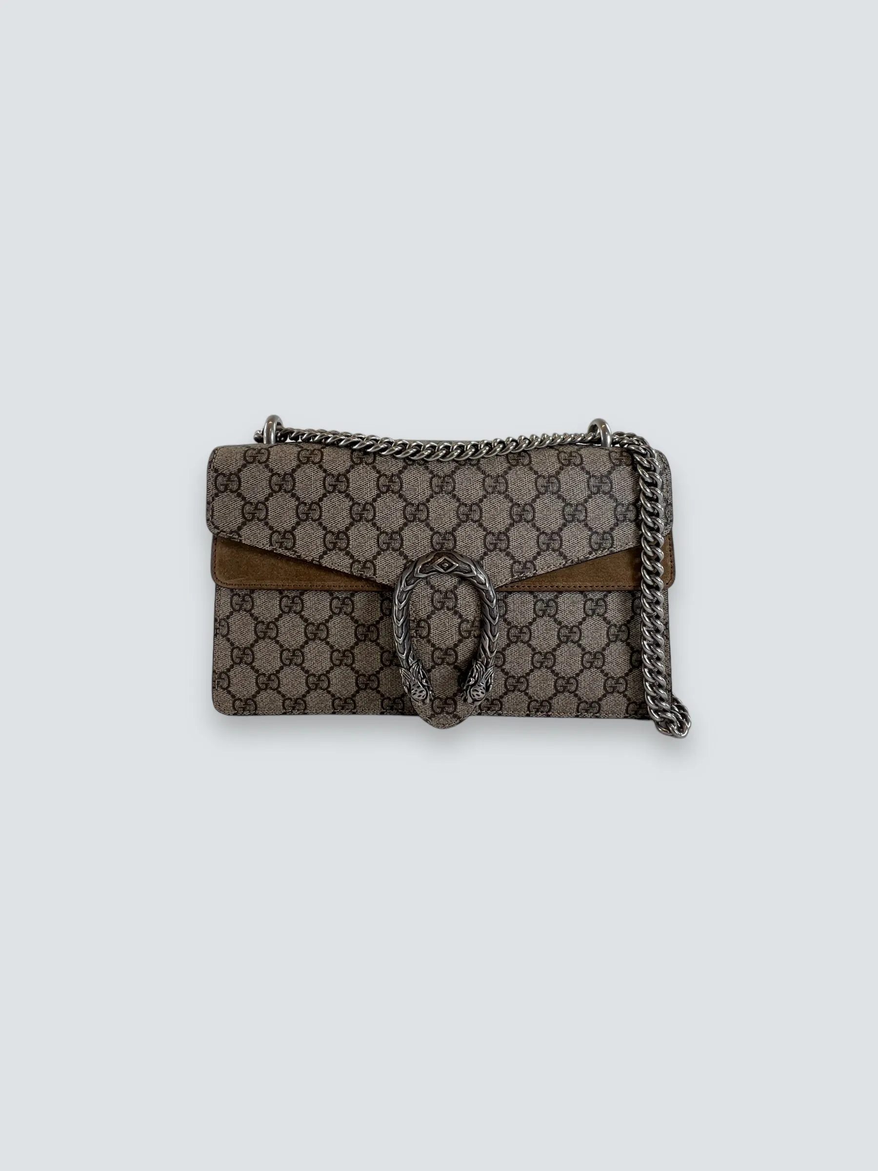 Gucci Monogram Canvas & Suede Dionysus Shoulder Bag