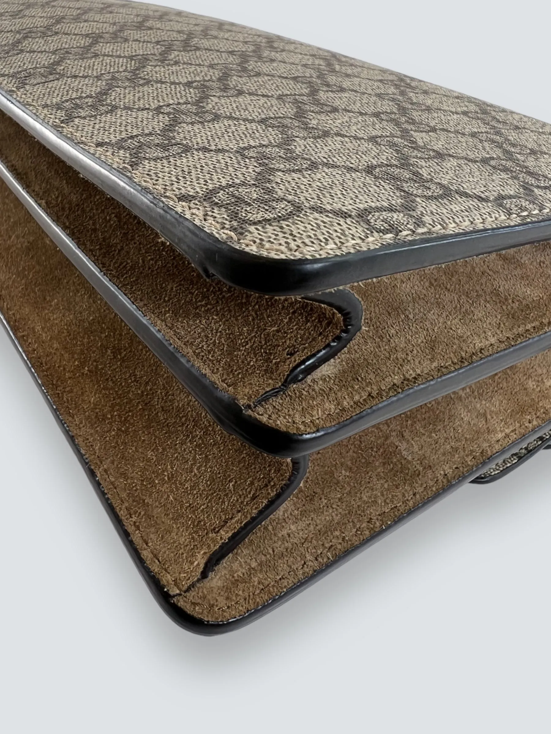 Gucci Monogram Canvas & Suede Dionysus Shoulder Bag