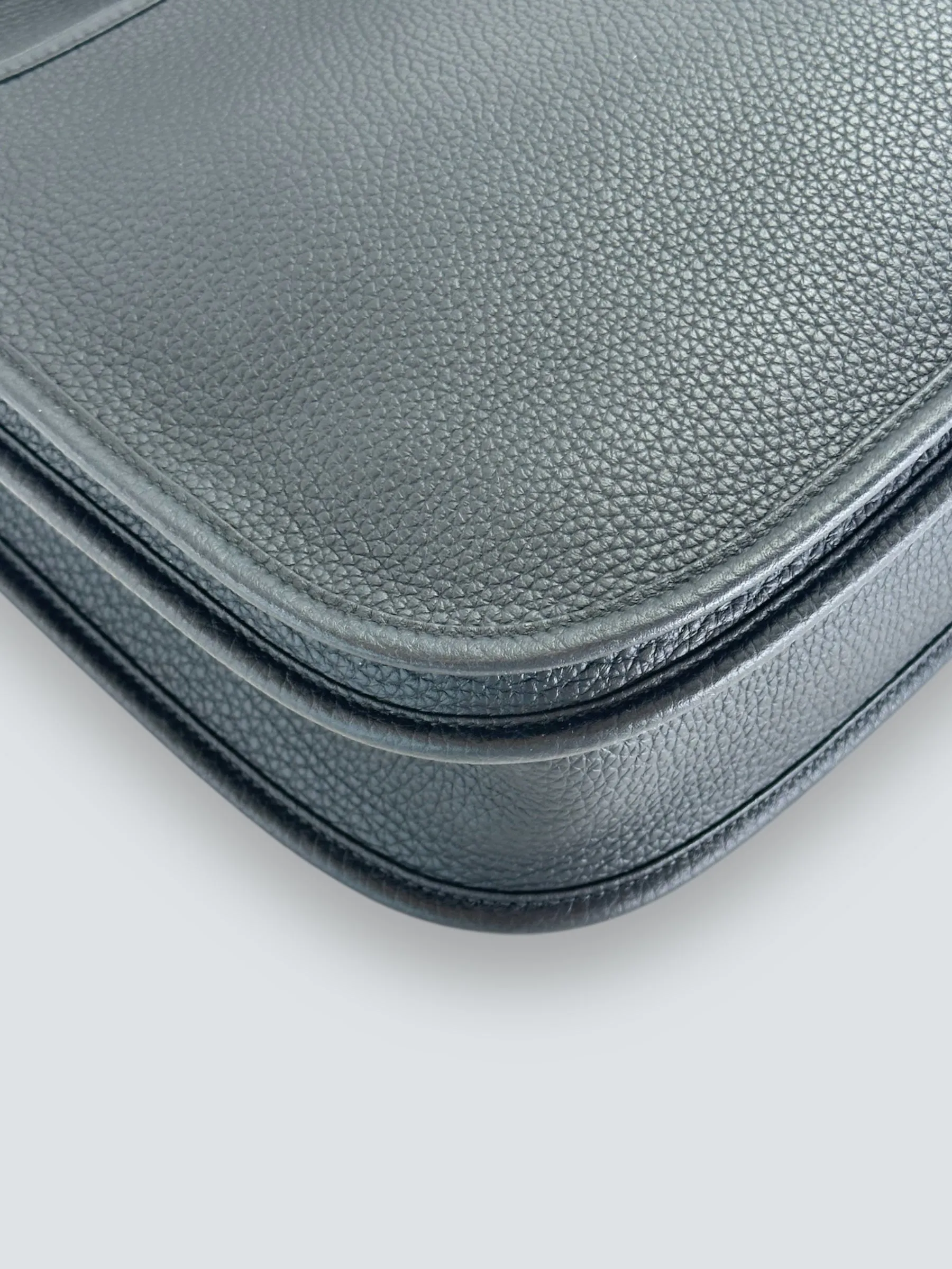 Hermes Black Leather Medium Evelyne Crossbody