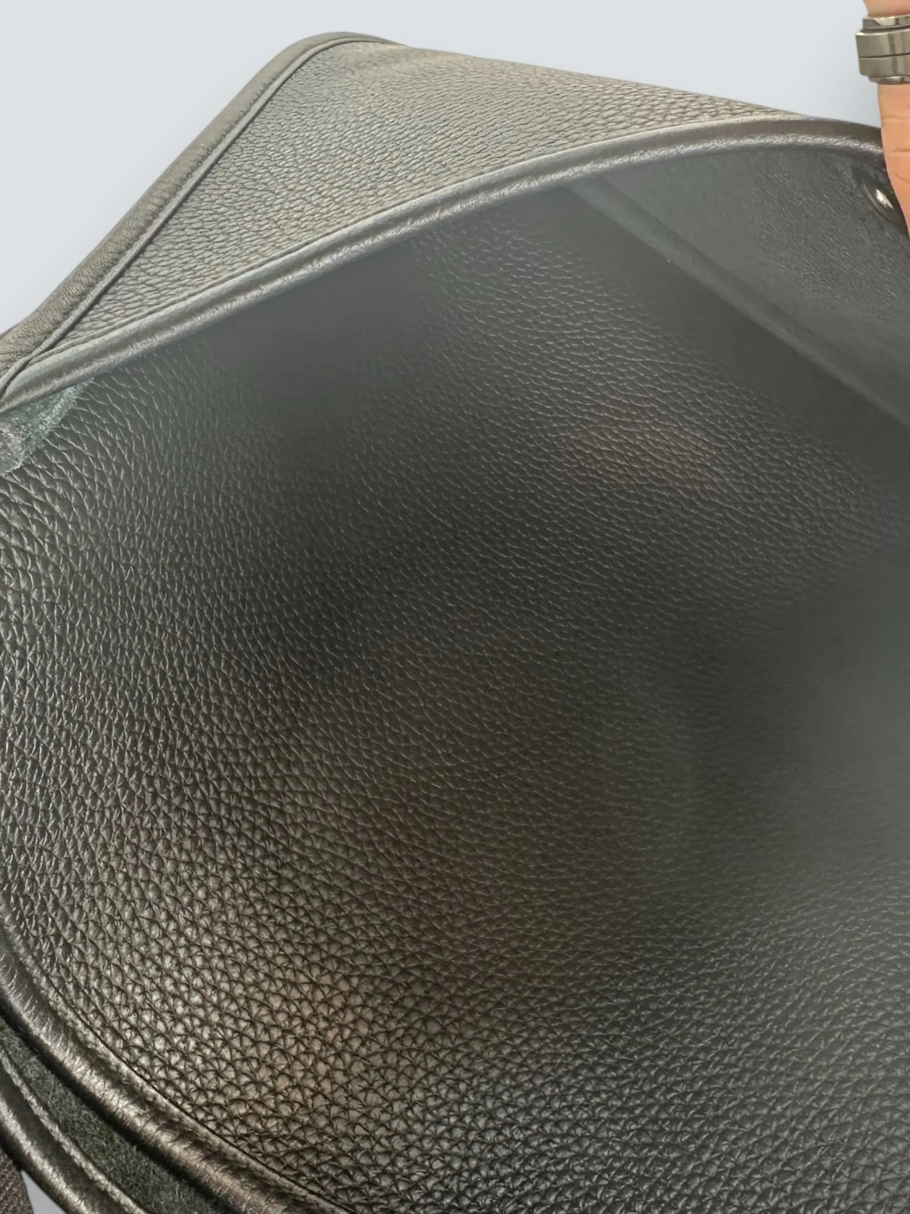 Hermes Black Leather Medium Evelyne Crossbody