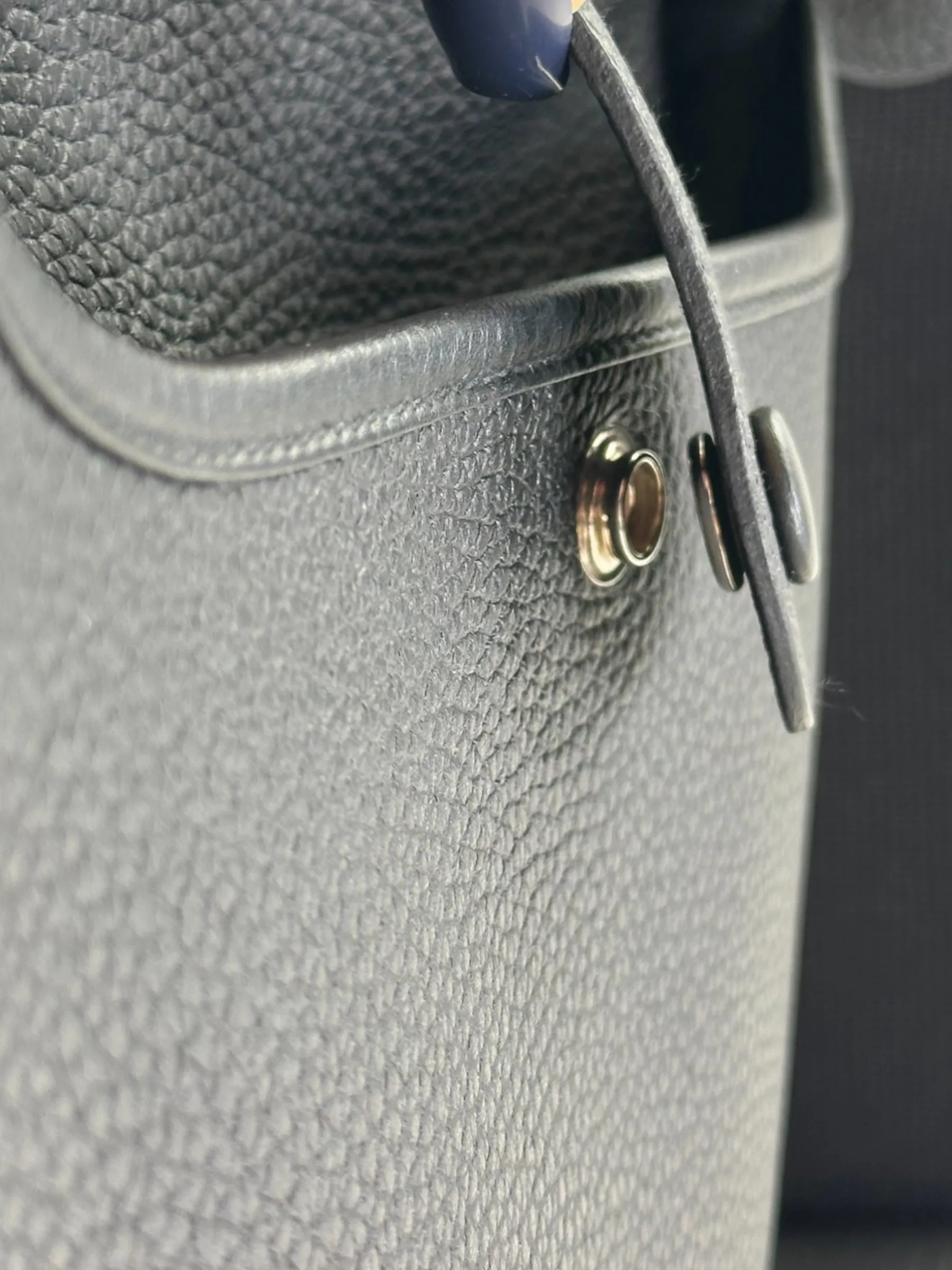 Hermes Black Leather Medium Evelyne Crossbody