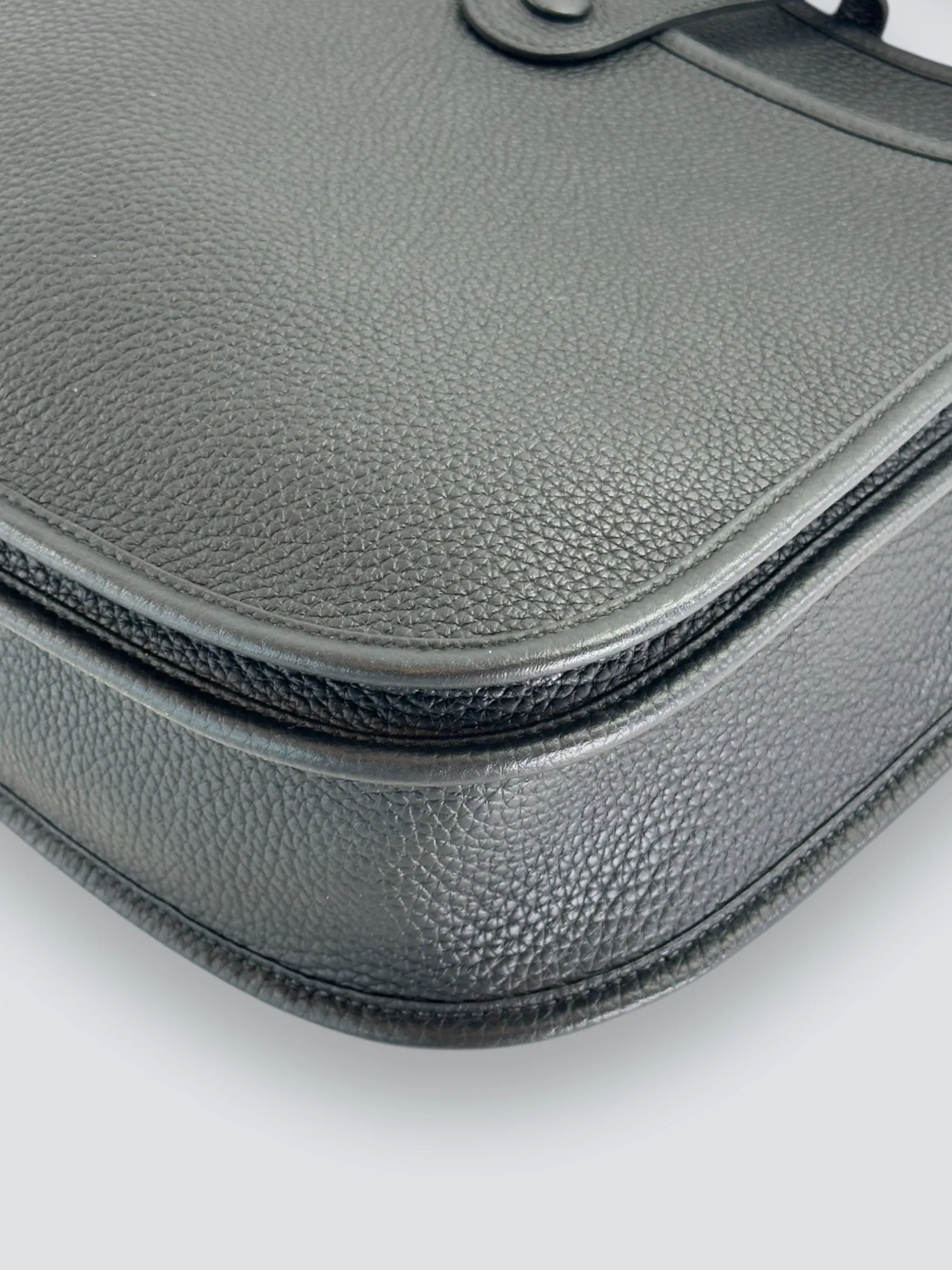 Hermes Black Leather Medium Evelyne Crossbody