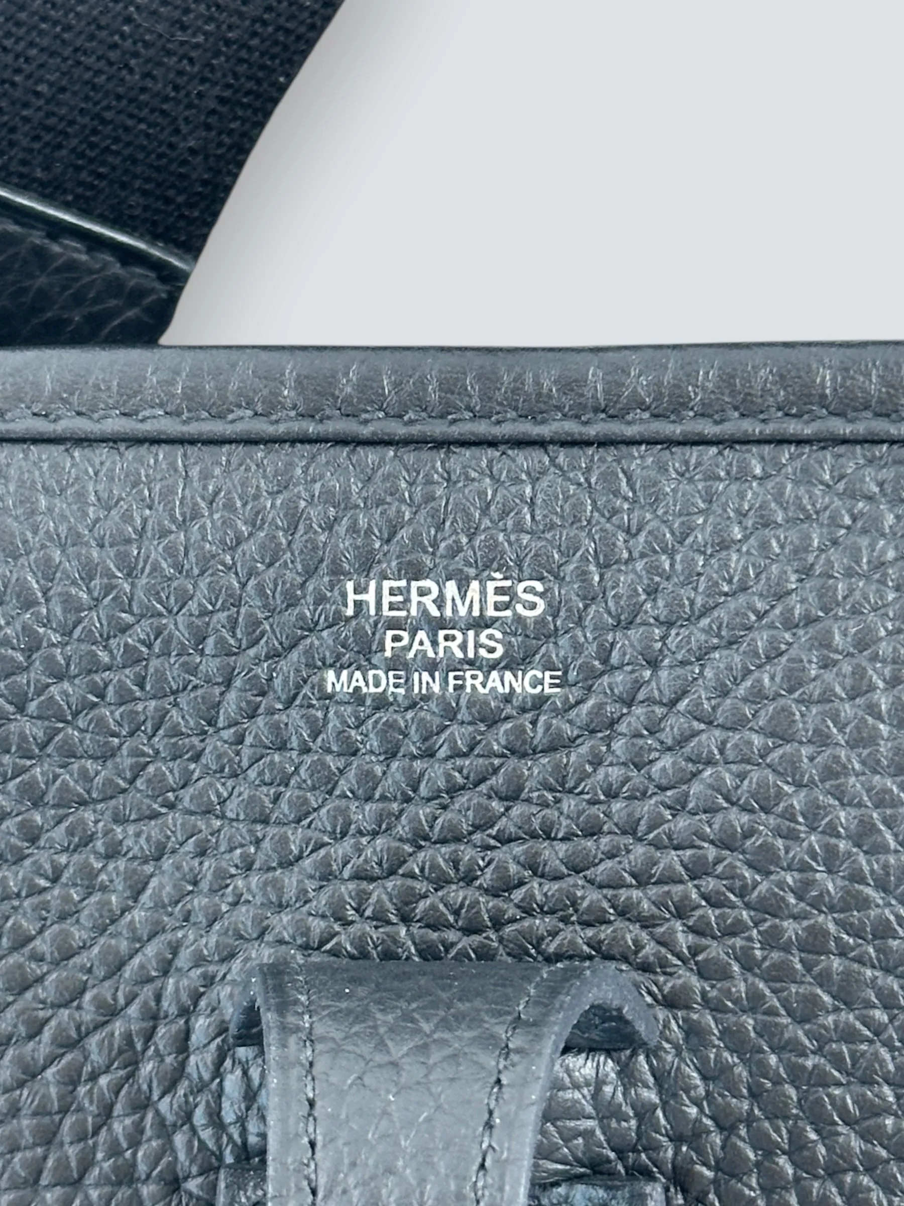 Hermes Black Leather Medium Evelyne Crossbody