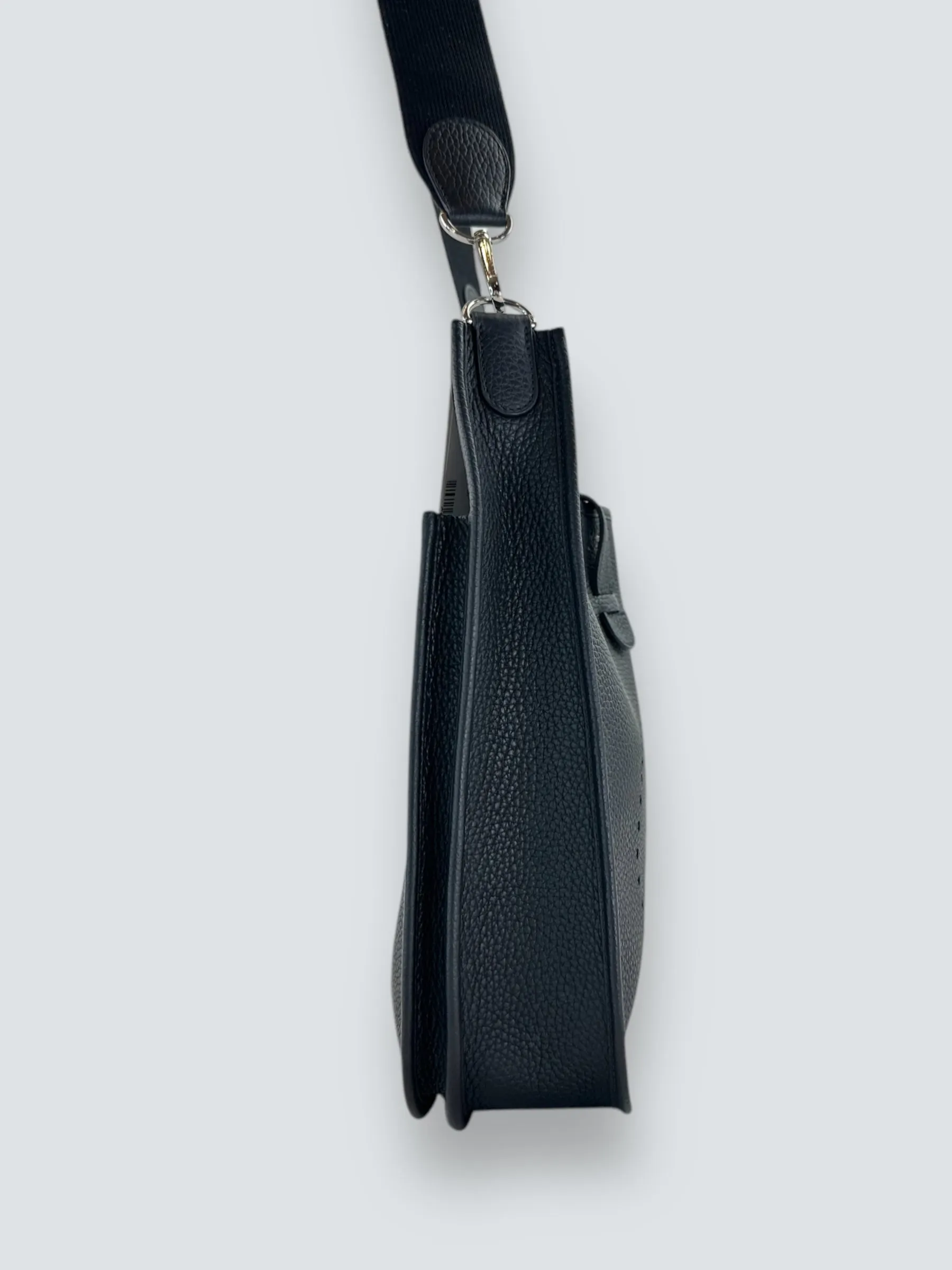 Hermes Black Leather Medium Evelyne Crossbody