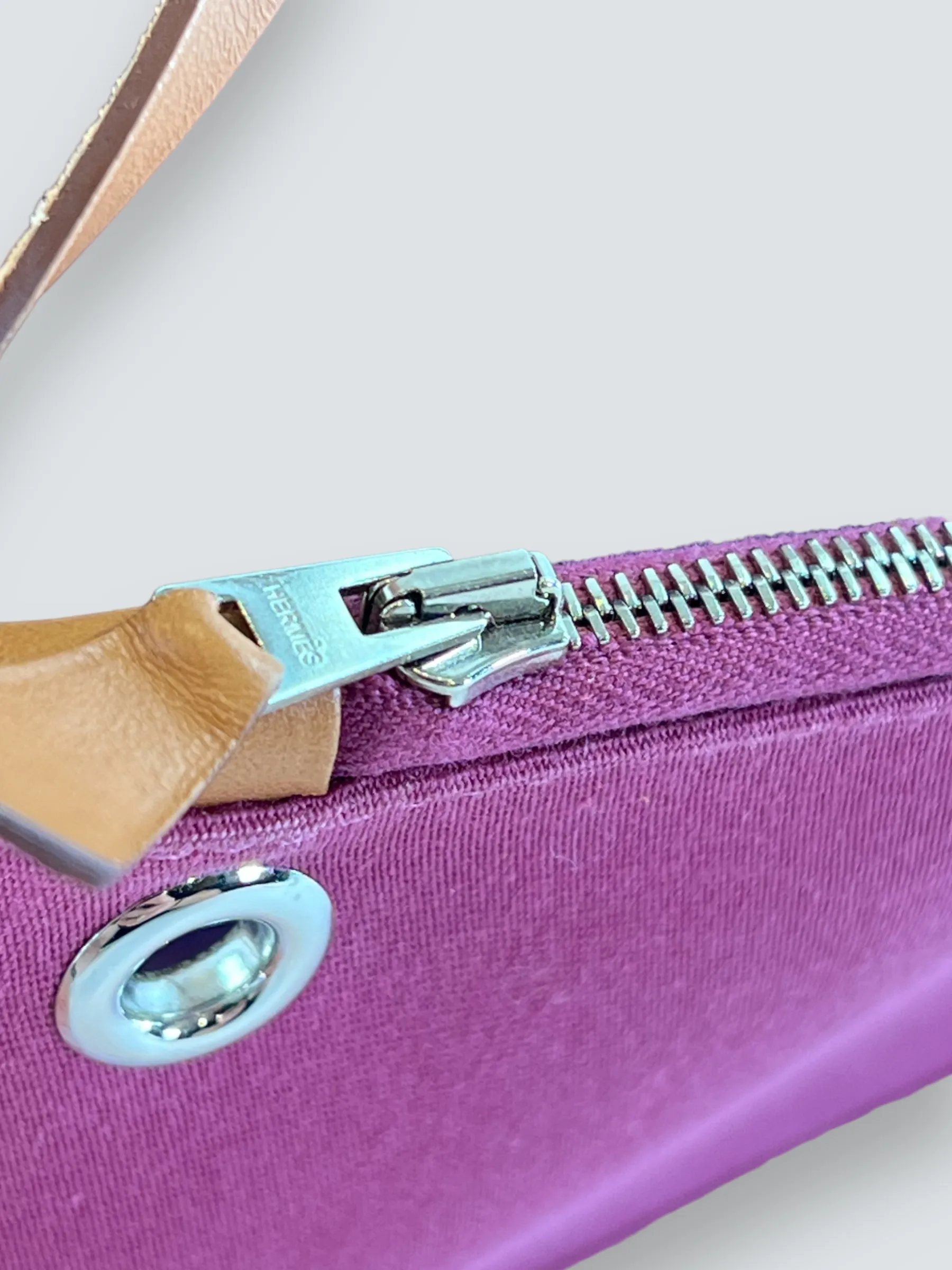 Hermes Plum Canvas and Leather Herbag 31 Handbag