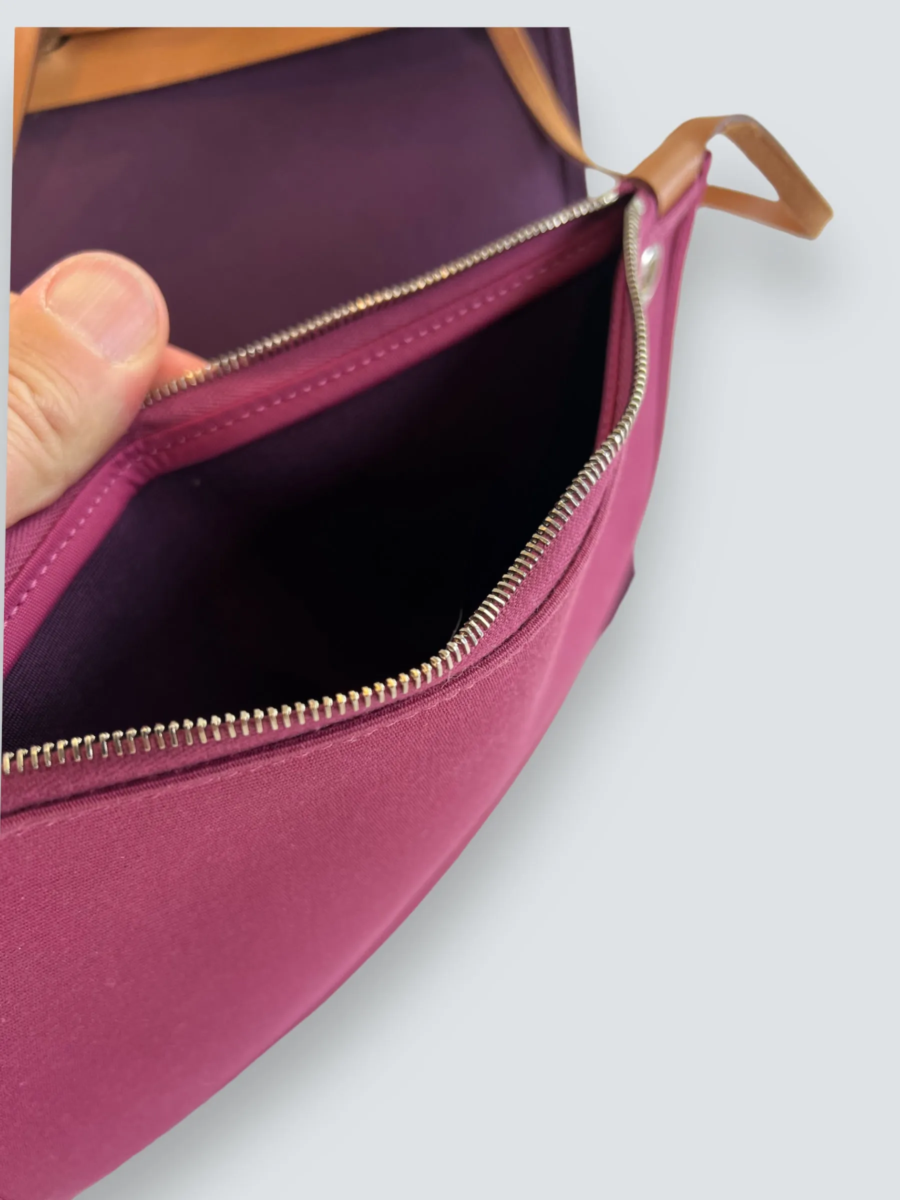 Hermes Plum Canvas and Leather Herbag 31 Handbag