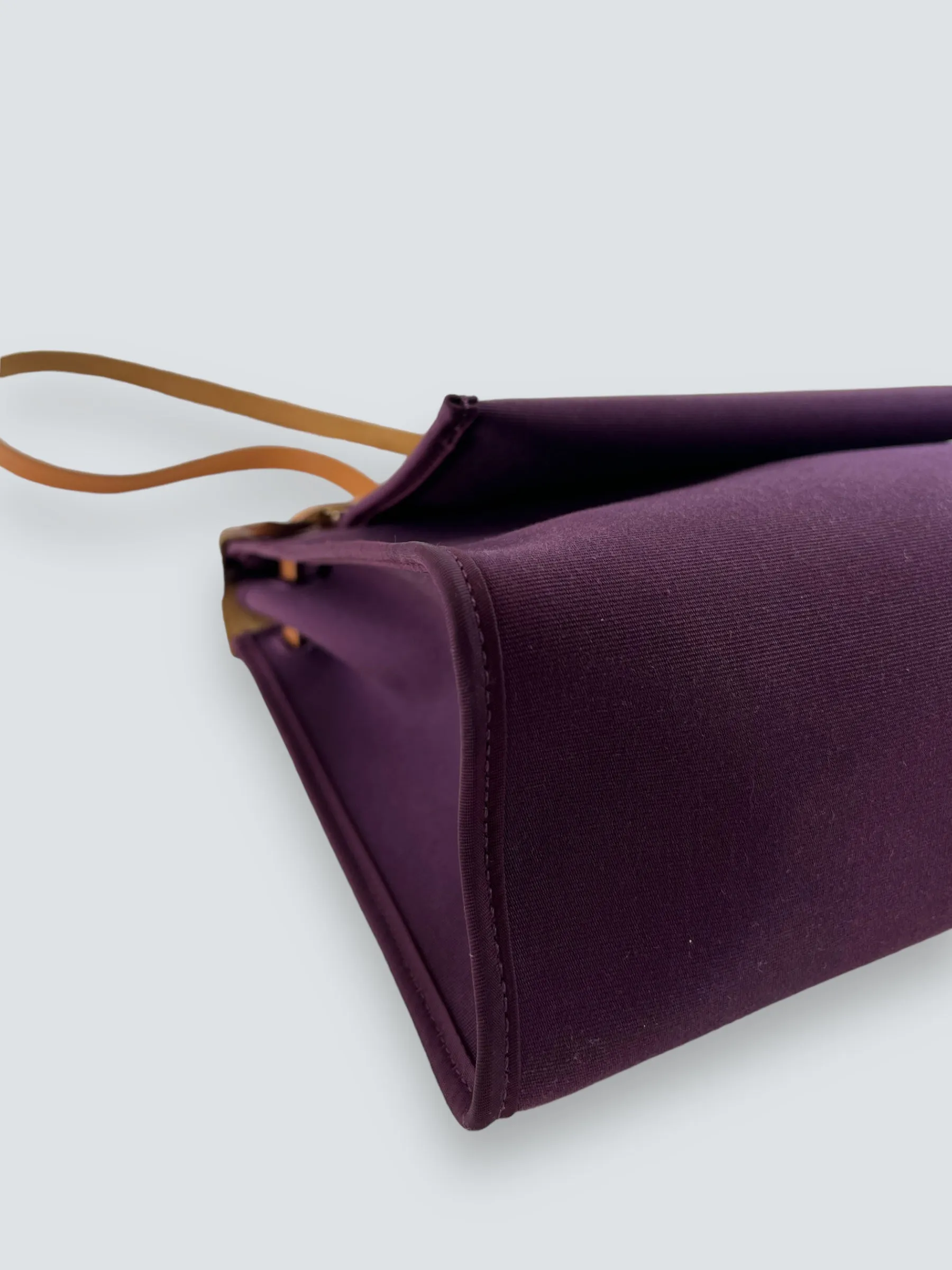 Hermes Plum Canvas and Leather Herbag 31 Handbag