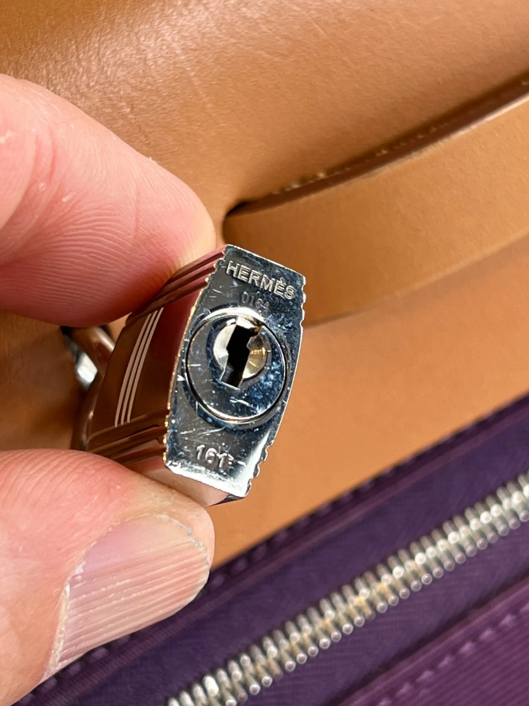 Hermes Plum Canvas and Leather Herbag 31 Handbag