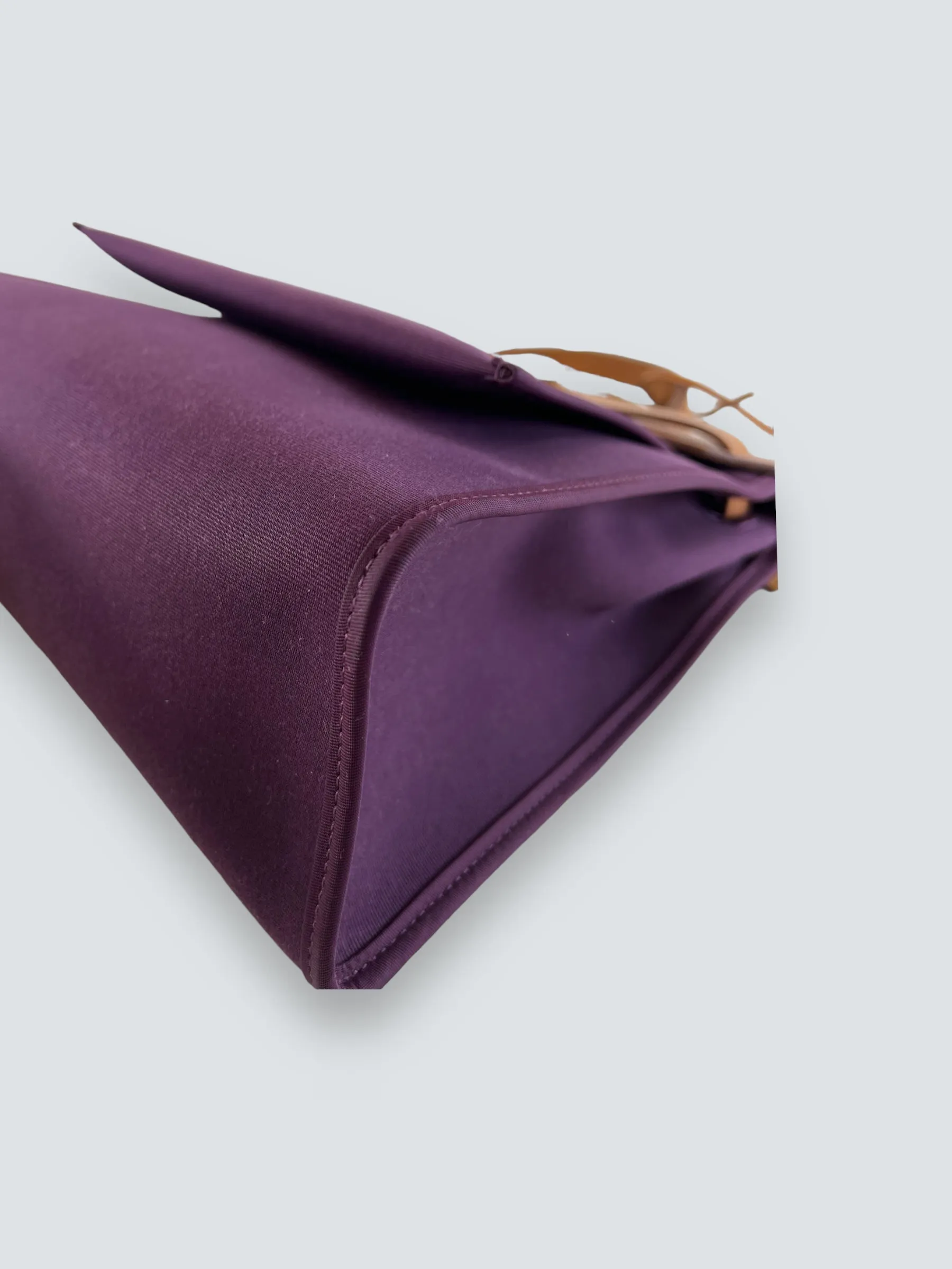 Hermes Plum Canvas and Leather Herbag 31 Handbag