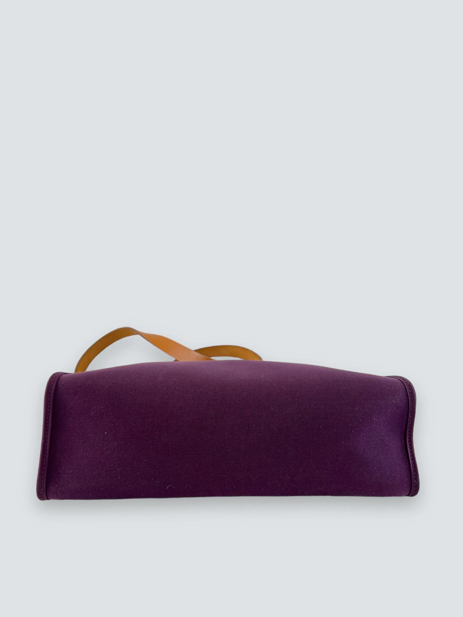 Hermes Plum Canvas and Leather Herbag 31 Handbag