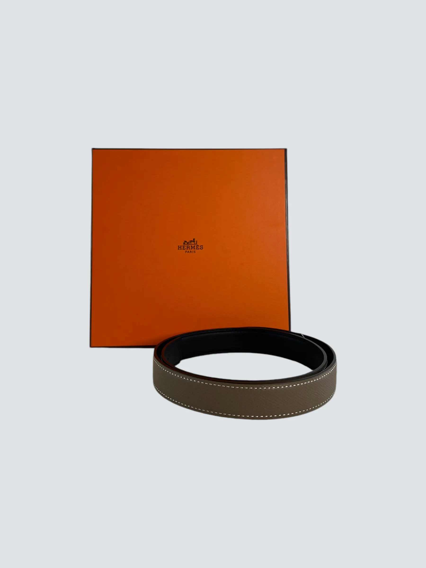 Hermès Grey Leather Reversible 24MM Belt - Uk 6/8 fit