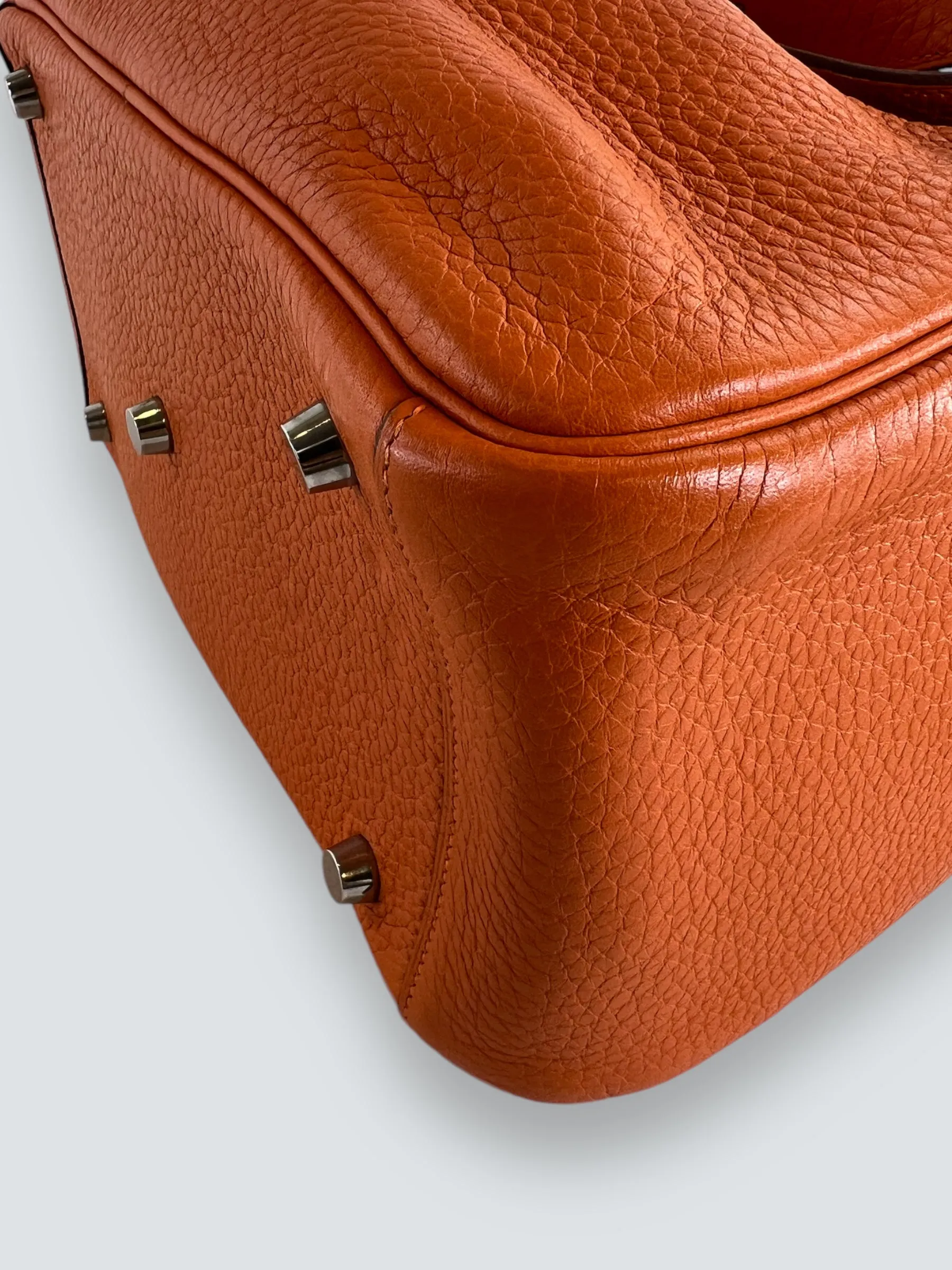 Hermès Orange Togo Leather Lindy 26