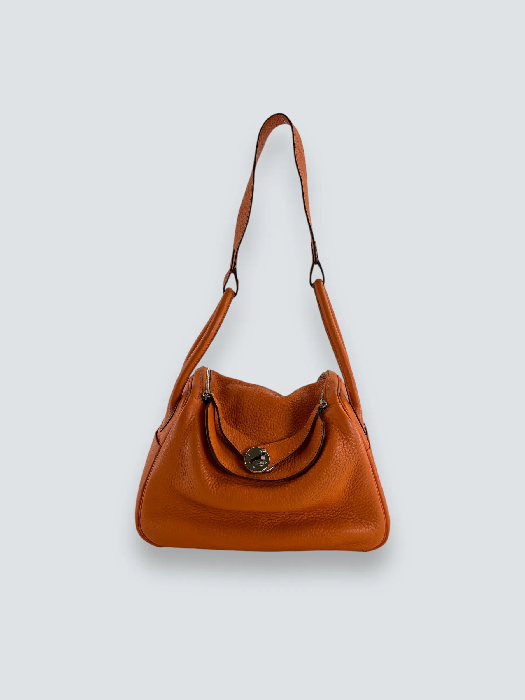 Hermès Orange Togo Leather Lindy 26