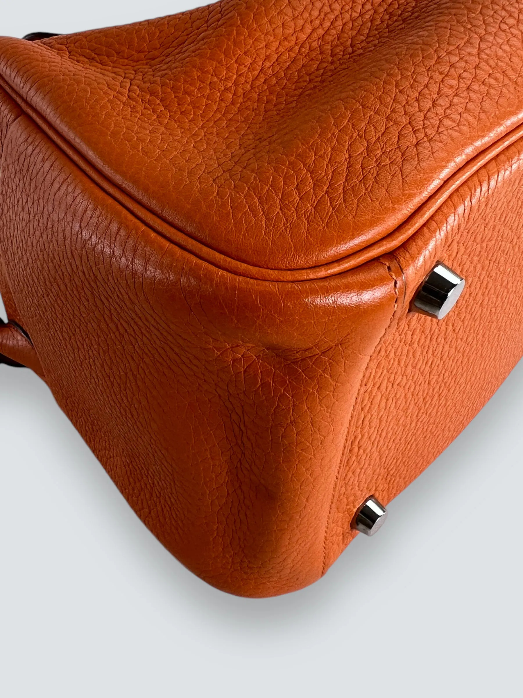 Hermès Orange Togo Leather Lindy 26