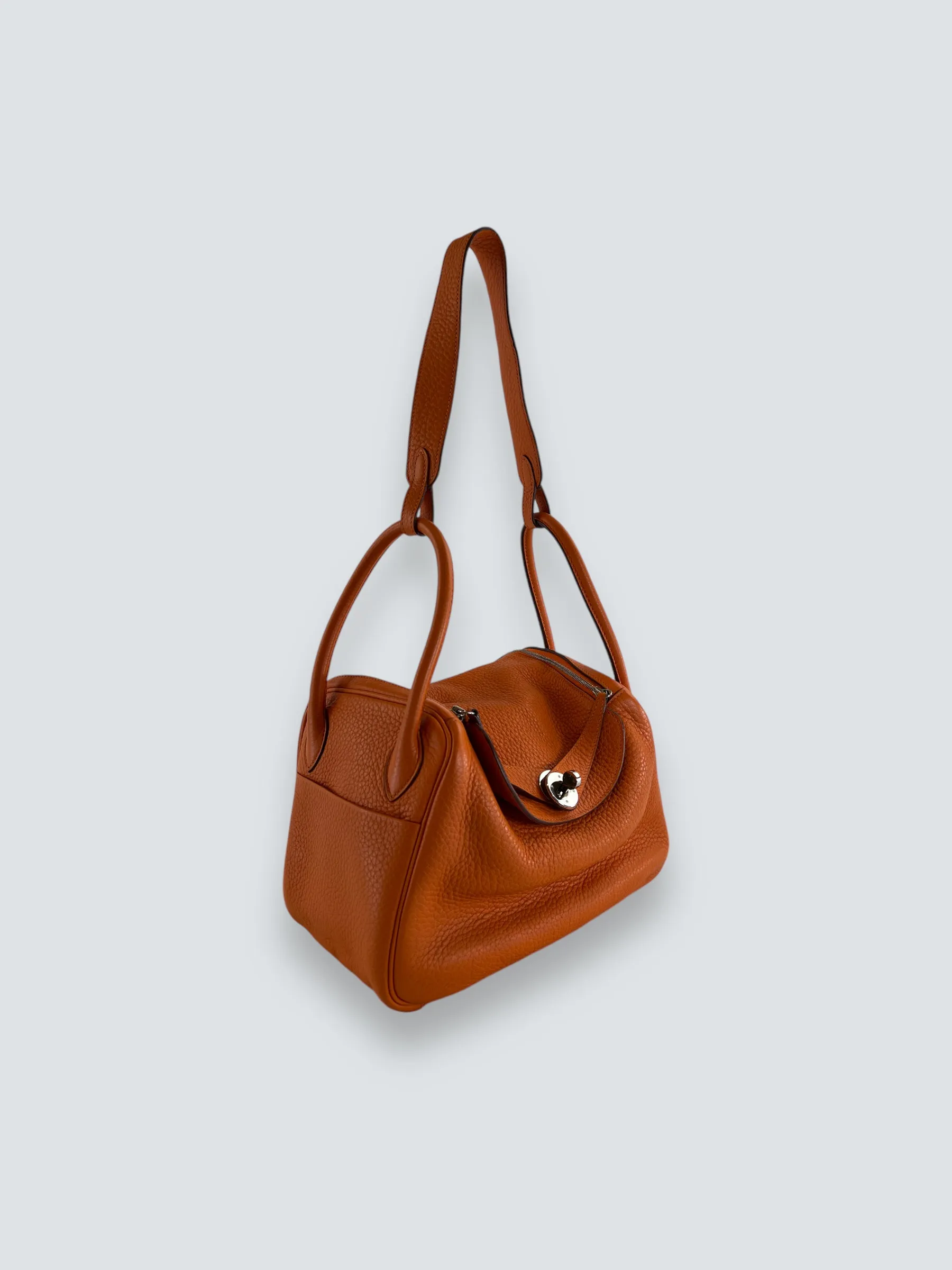 Hermès Orange Togo Leather Lindy 26