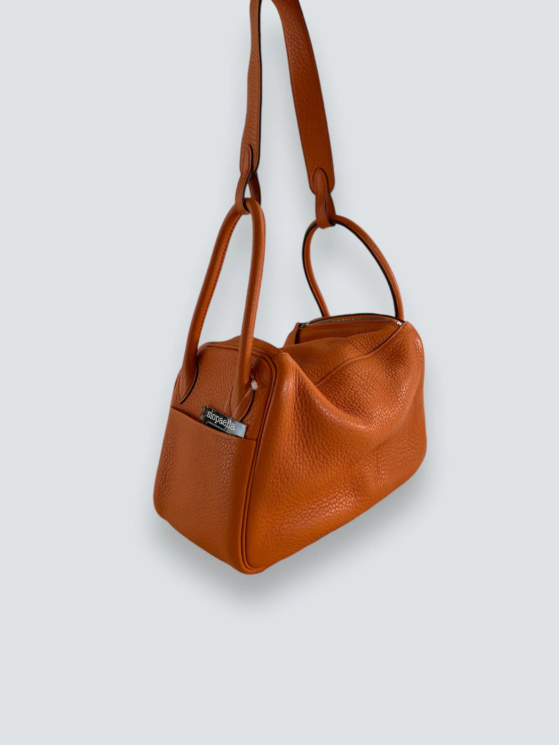 Hermès Orange Togo Leather Lindy 26