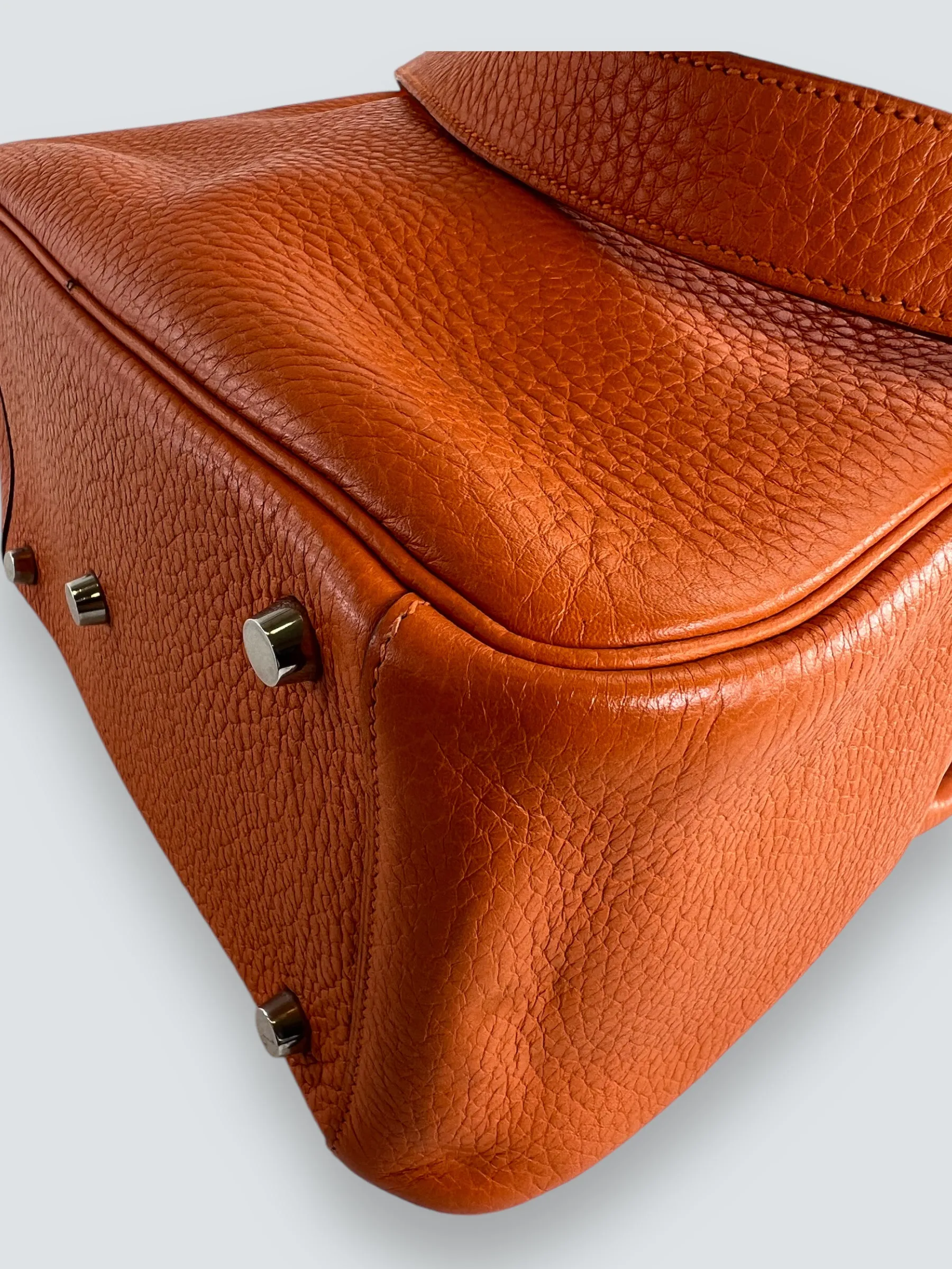Hermès Orange Togo Leather Lindy 26