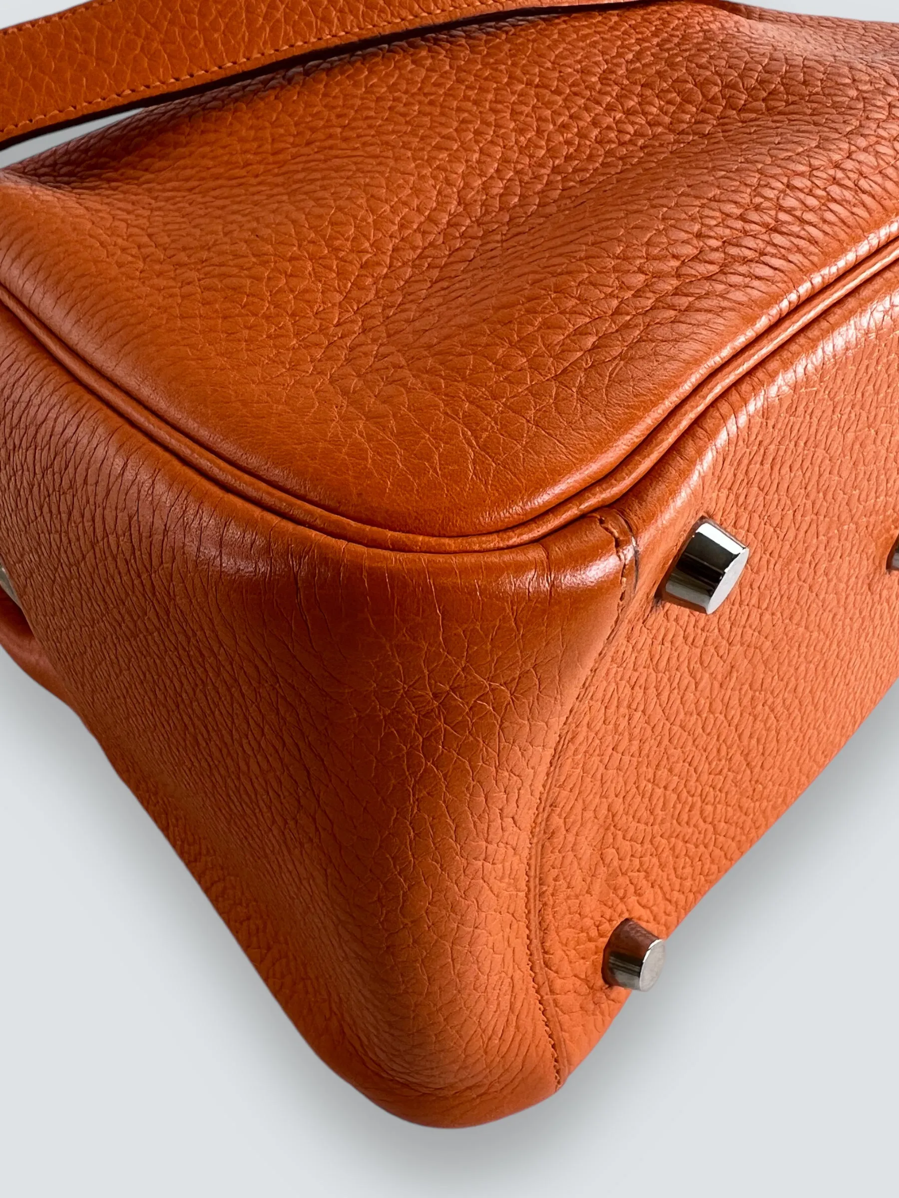Hermès Orange Togo Leather Lindy 26