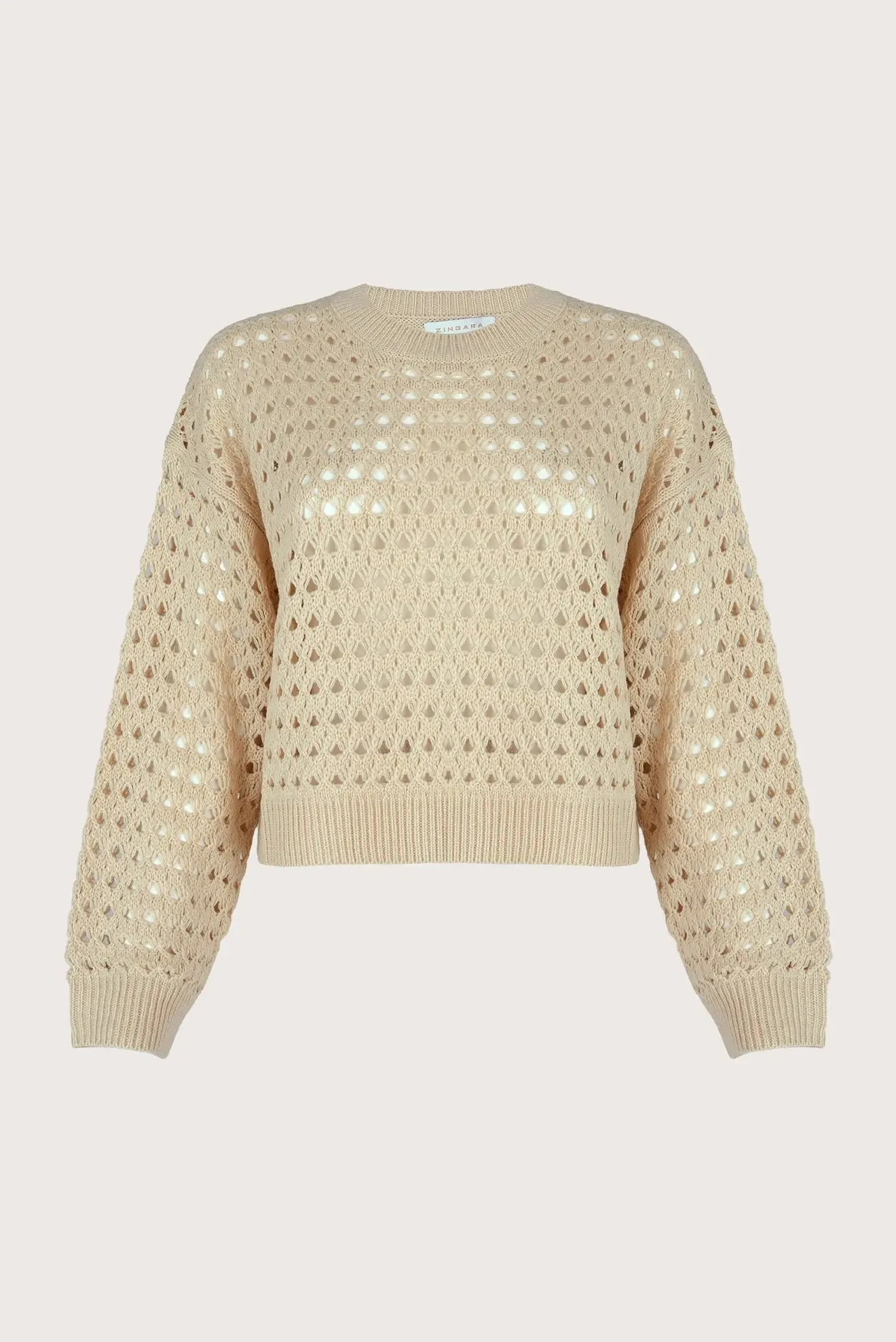 Ivory Pearl Crop Sweater | Light Texture and Timeless Elegance | Zingara 
