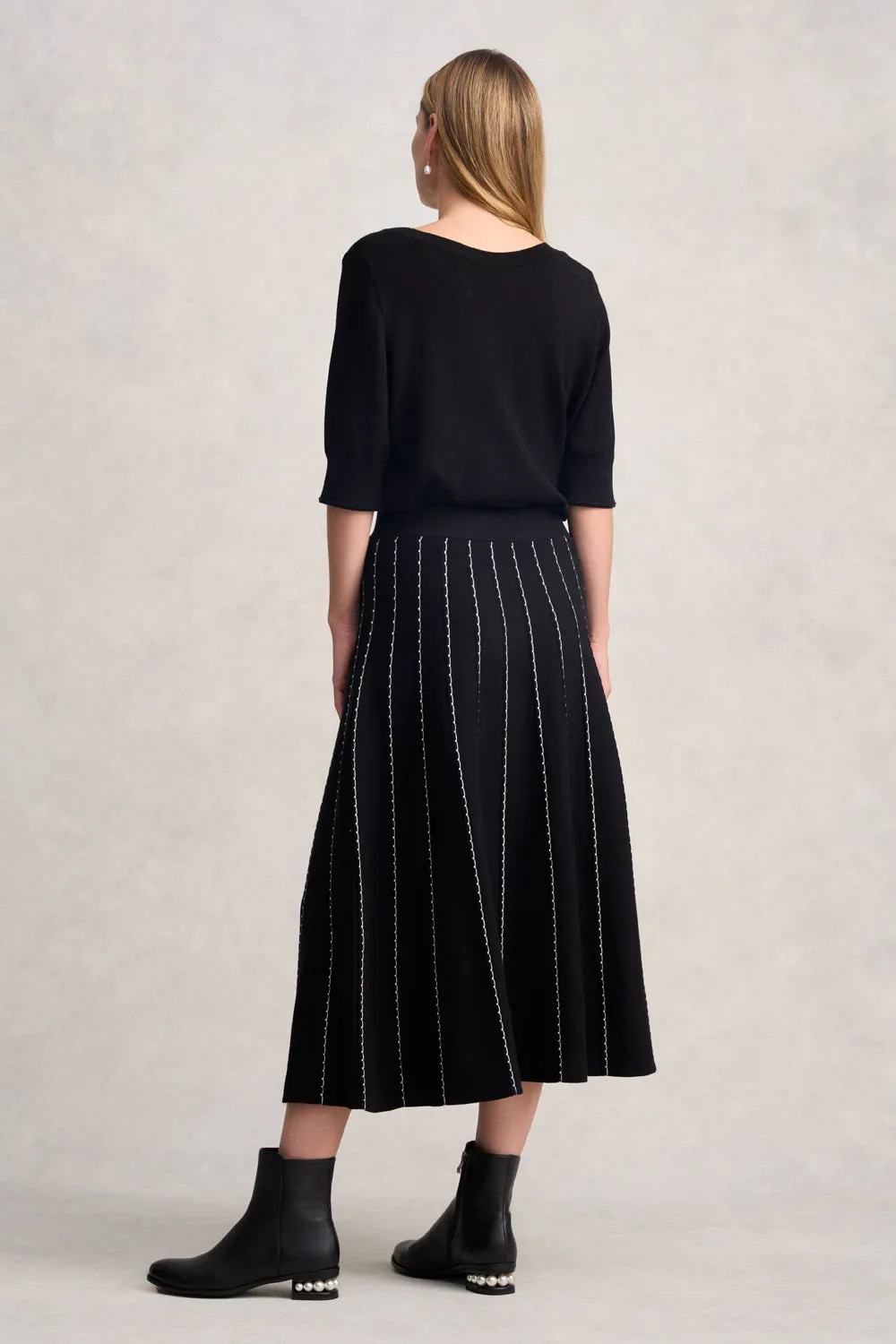 Knit Midi Skirt - Black