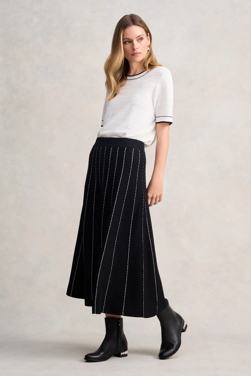 Knit Midi Skirt - Black