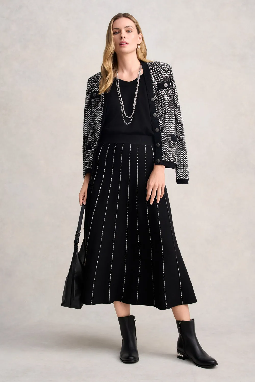 Knit Midi Skirt - Black