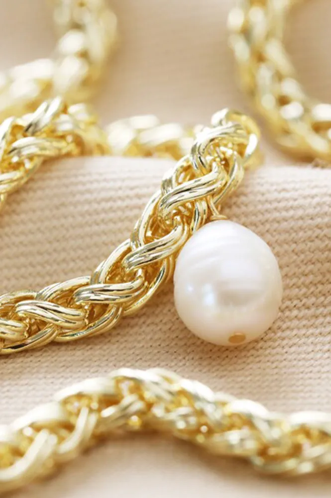 L.A. Plaited Rope Chain with Freshwater Pearl