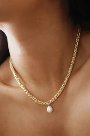 L.A. Plaited Rope Chain with Freshwater Pearl