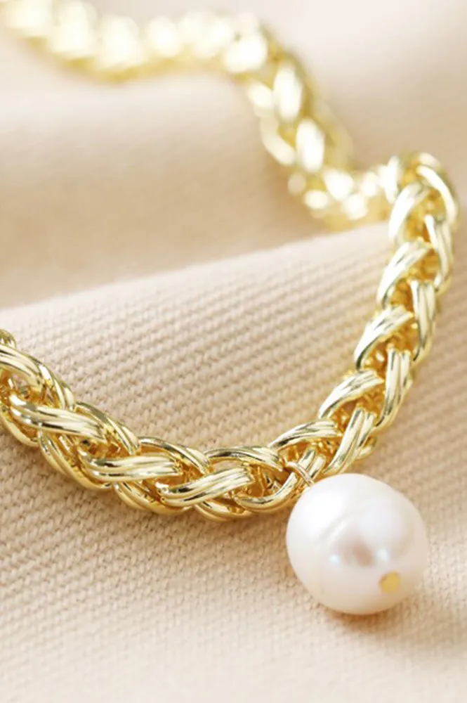 L.A. Plaited Rope Chain with Freshwater Pearl