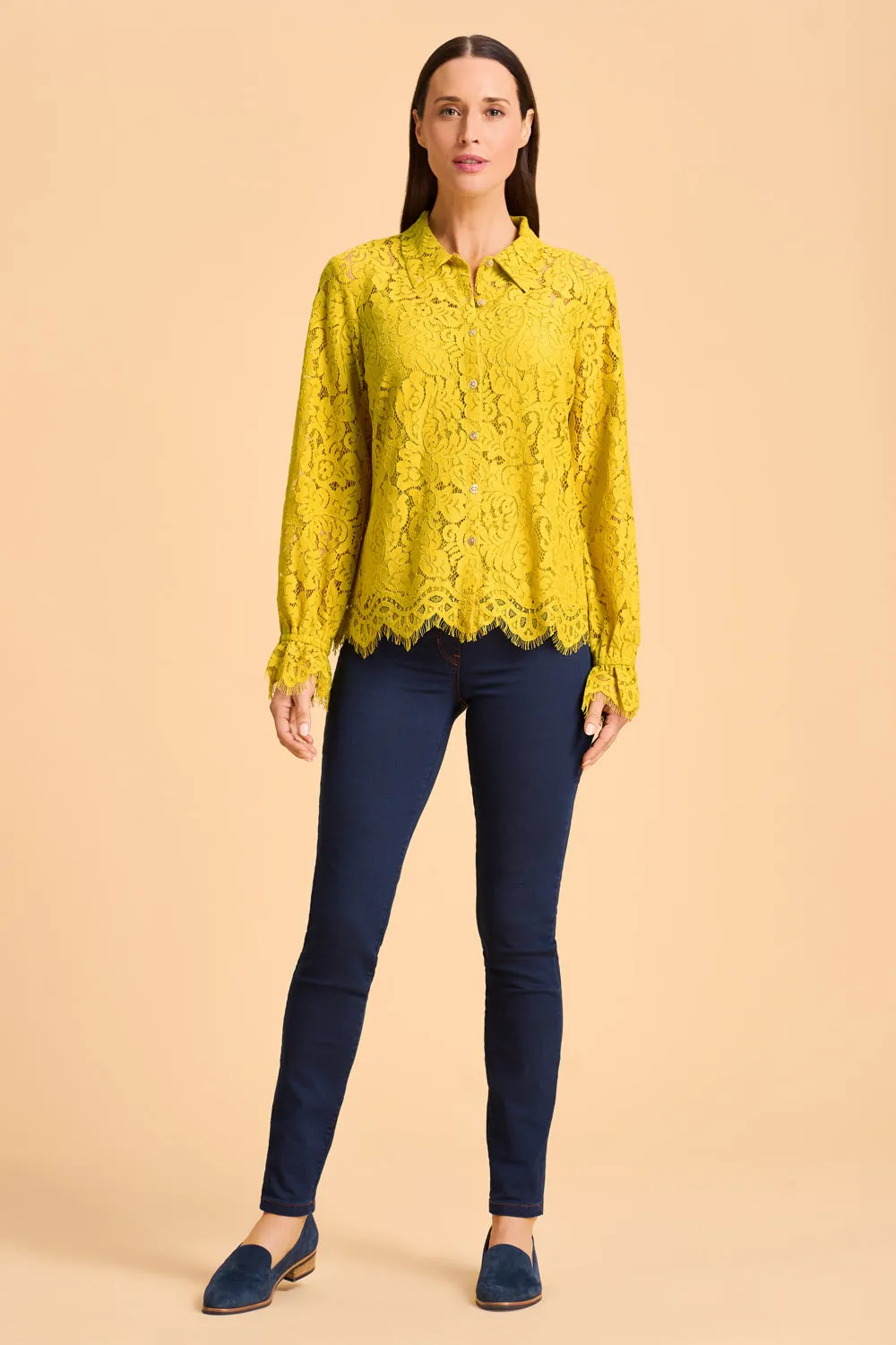 Lace Shirt - Bright Chartreuse