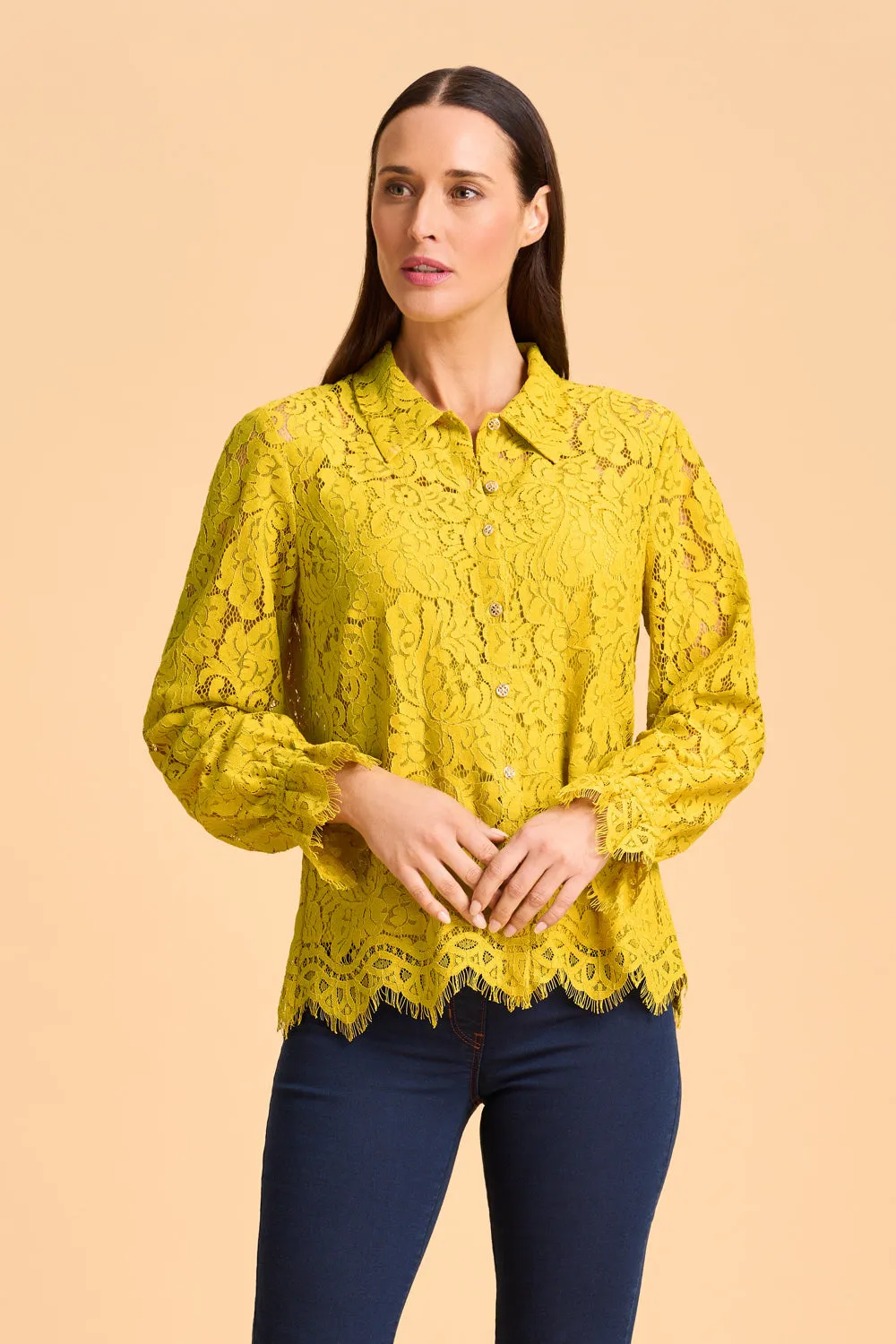 Lace Shirt - Bright Chartreuse