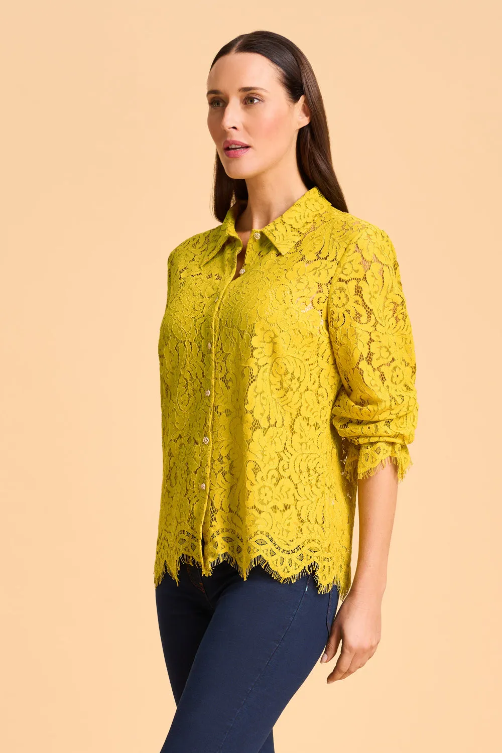 Lace Shirt - Bright Chartreuse