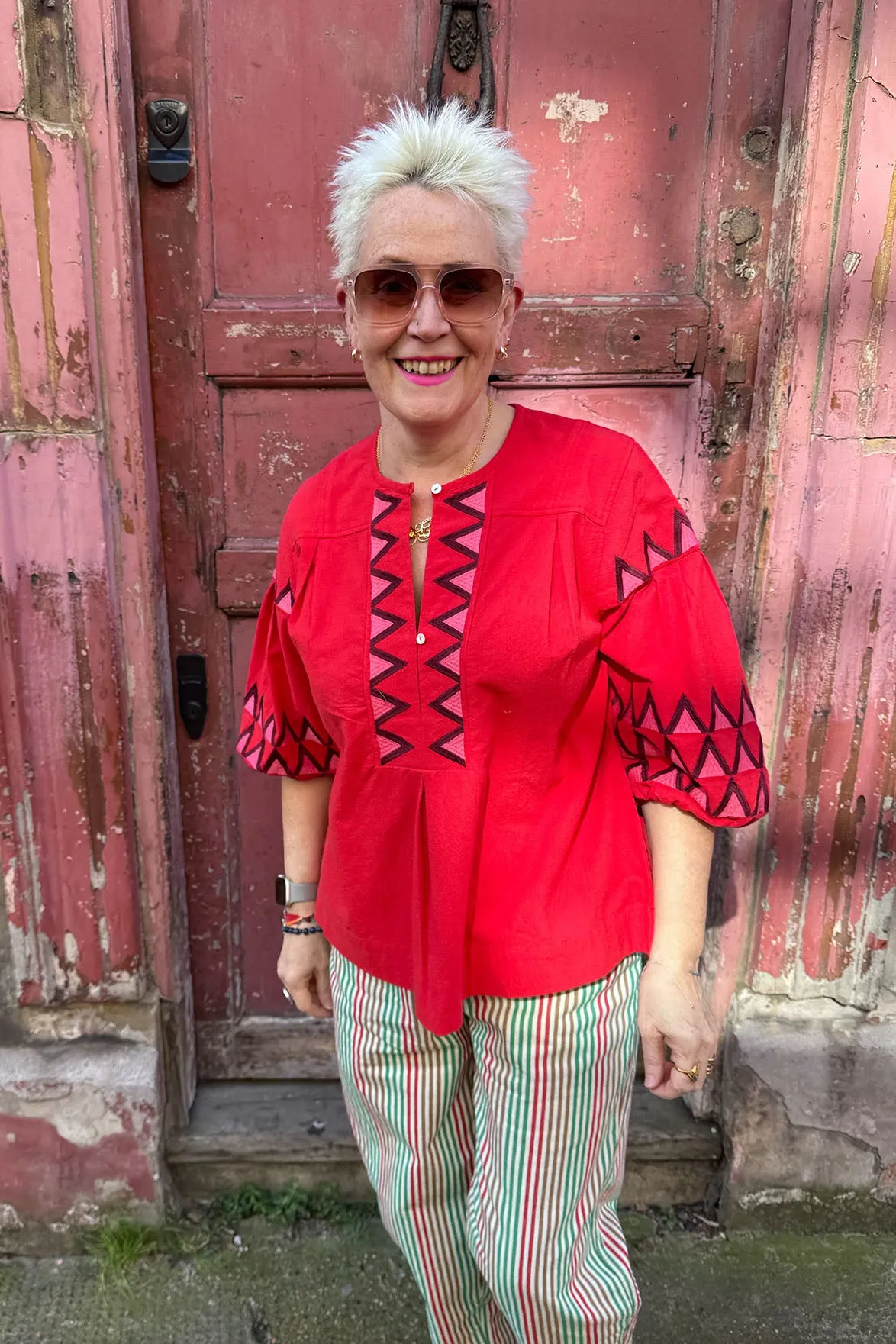 Leon & Harper Cacia Red Blouse