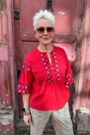 Leon & Harper Cacia Red Blouse