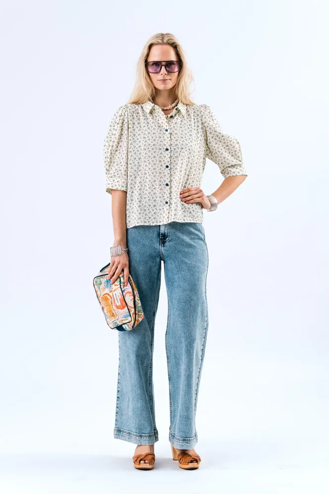 Lolly's Laundry Bono Blue Floral Blouse