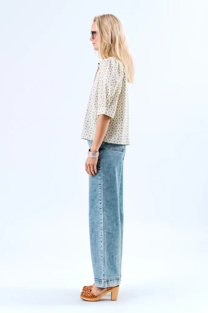 Lolly's Laundry Bono Blue Floral Blouse