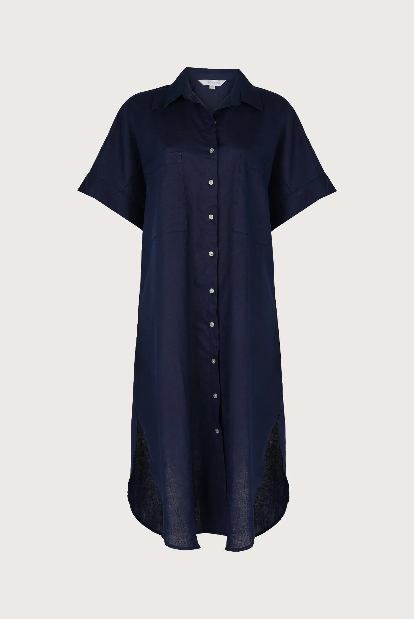 Long Linen Shirt Blue
