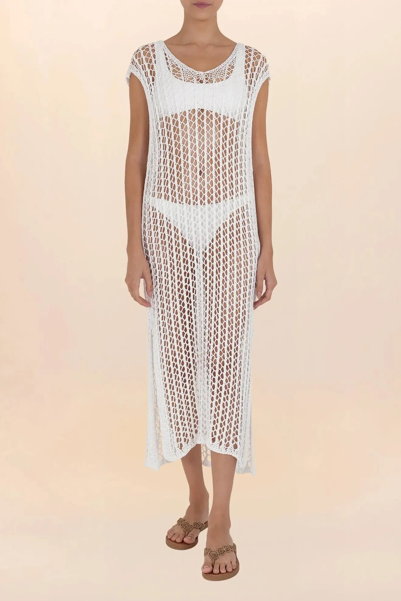 Long white crochet dress | Timeless Essentials Zingara